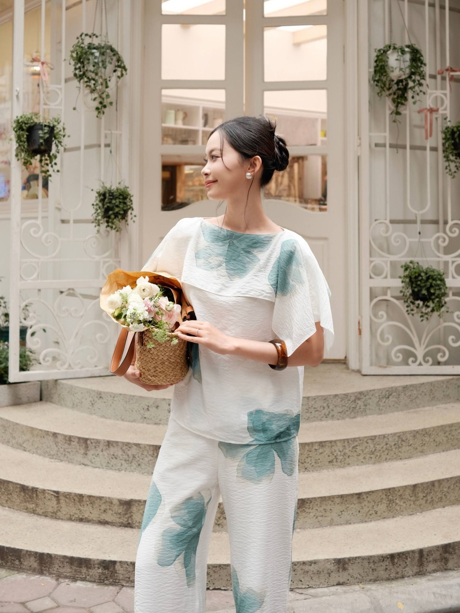  Áo cotton tơ hoa | Mauve Country top 