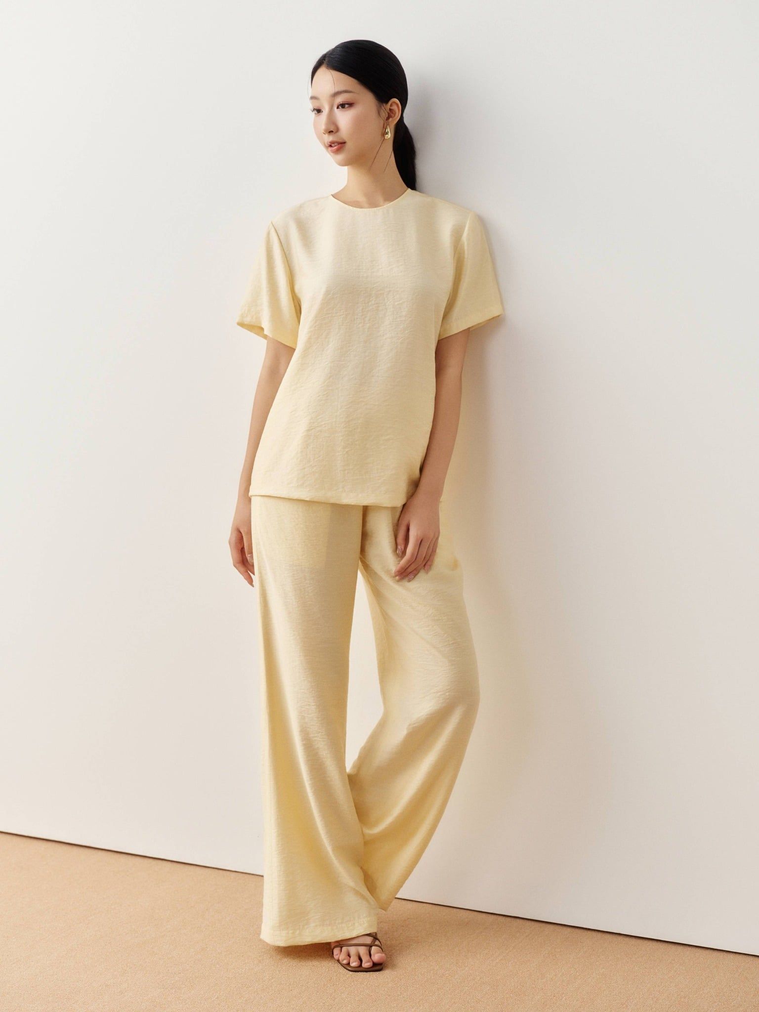  Quần suông ống loe | Mauve Comfy pants (lưng thun ngang rốn) 