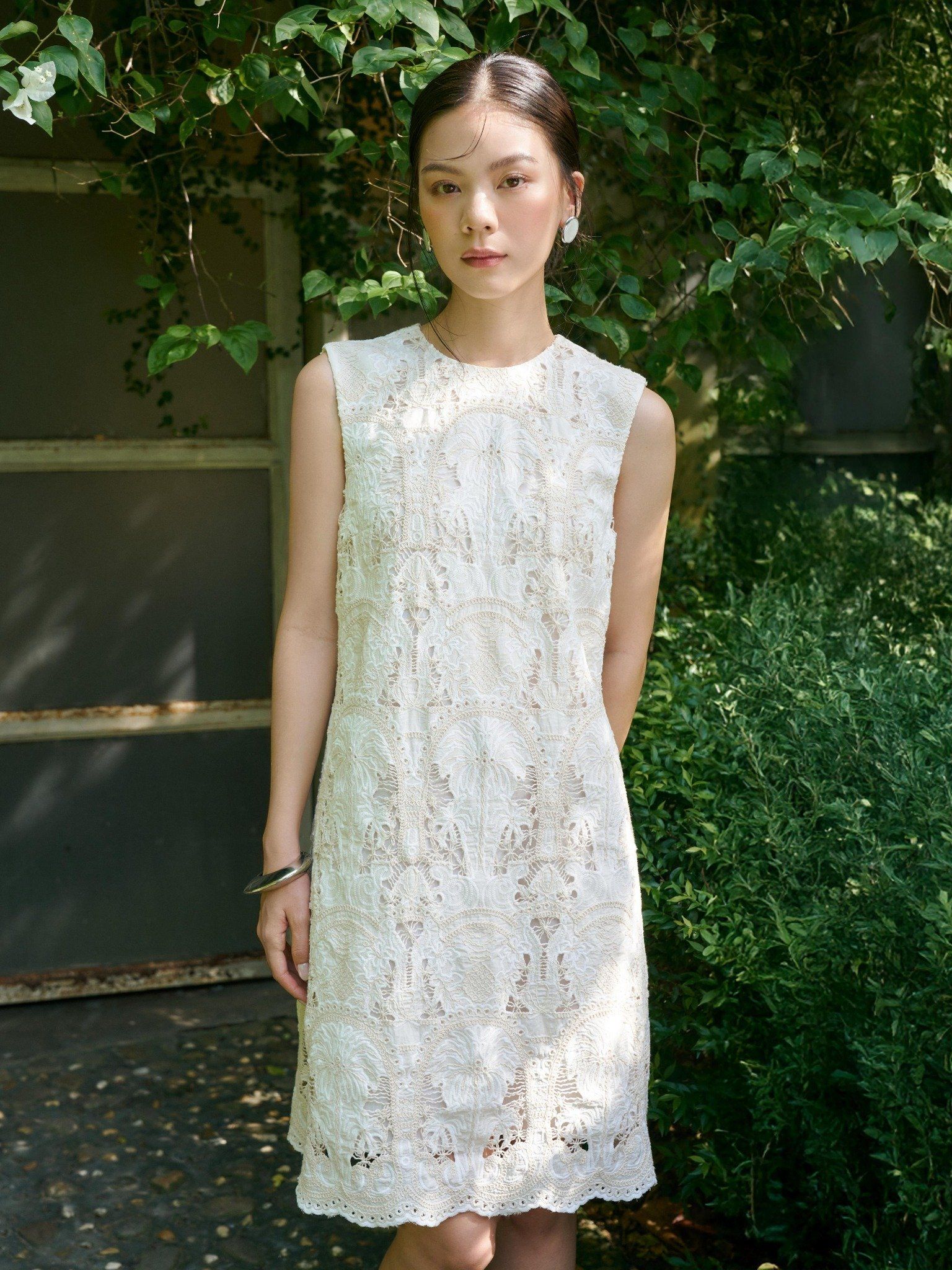 Đầm ngắn cotton thêu | Mauve Coco dress 