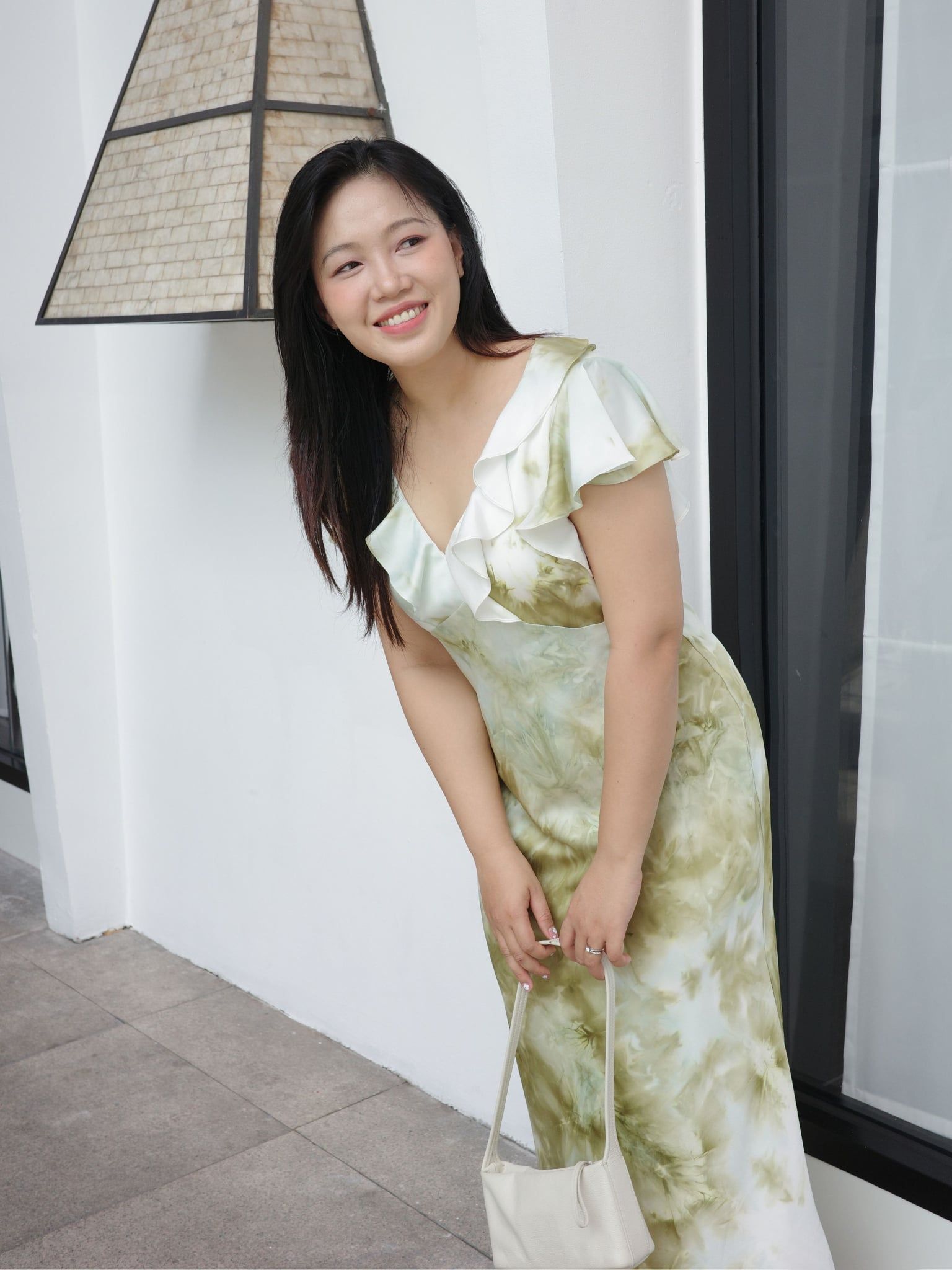  Đầm Lục phối bèo | Mauve Sage dress 