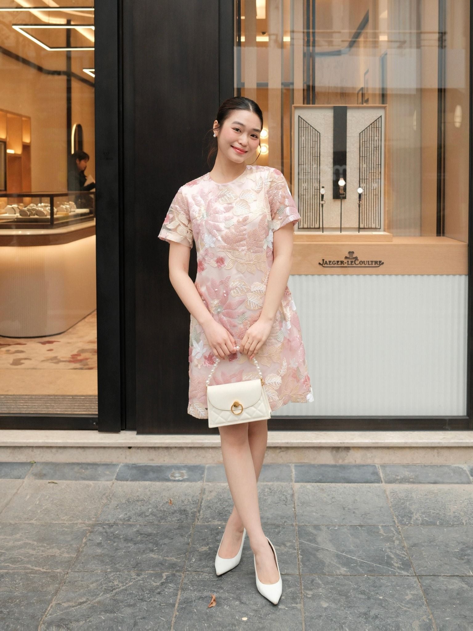  Đầm thêu kim sa 3D | Mauve Bloom dress 