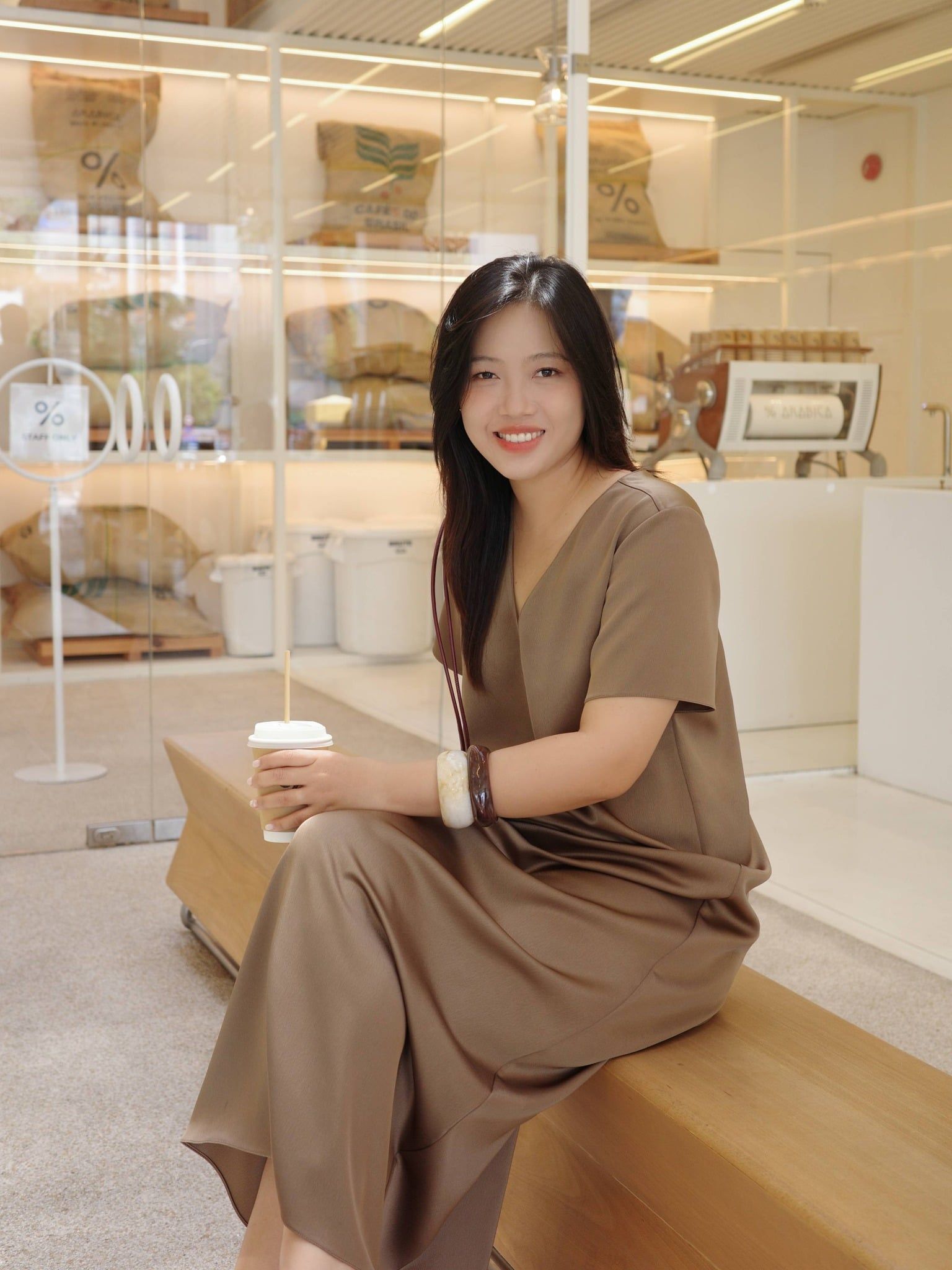  Đầm lụa dài cổ tim | Mauve V Silk dress 