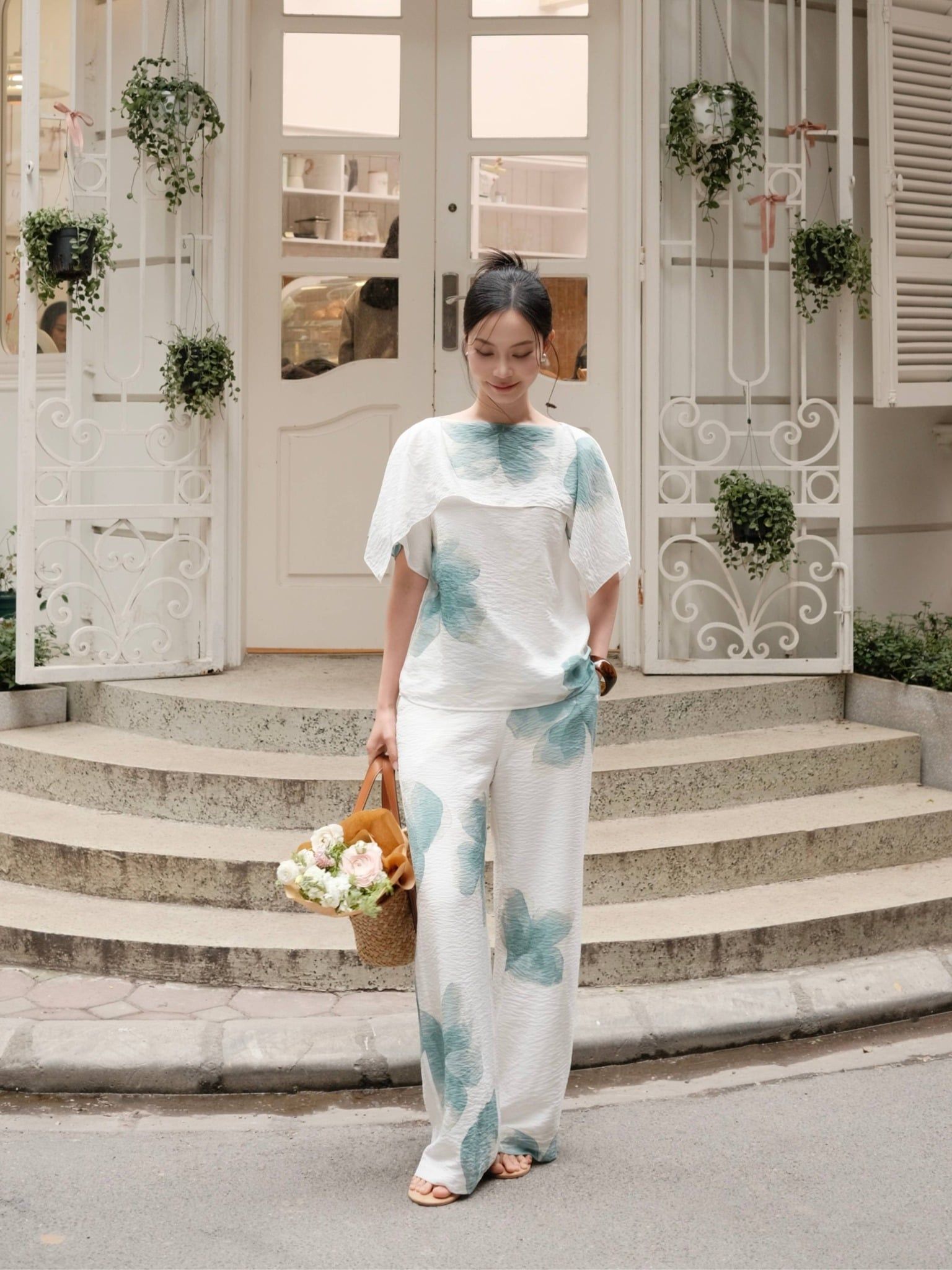  Quần ống suông hoa | Mauve Country pants 