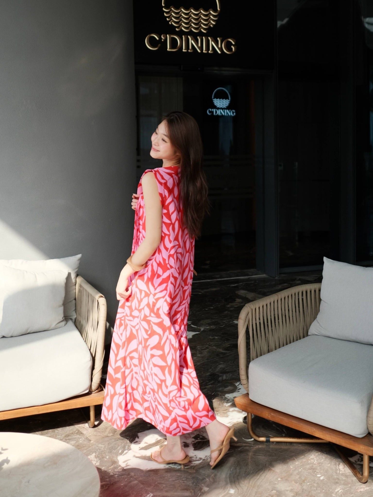  Đầm hoạ tiết xếp ly | Mauve Pattern dress 