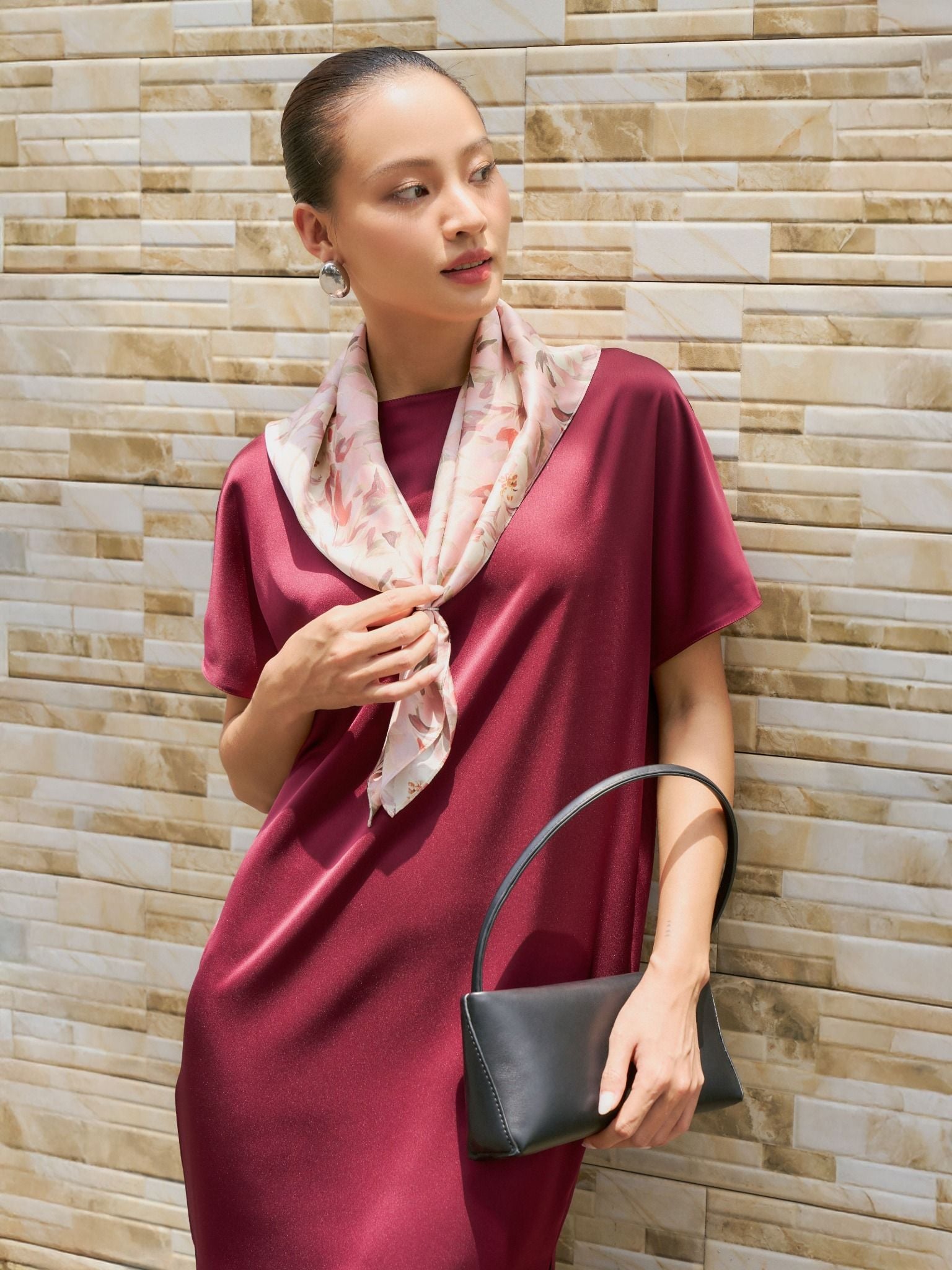  Khăn lụa | Mauve silk scarf 