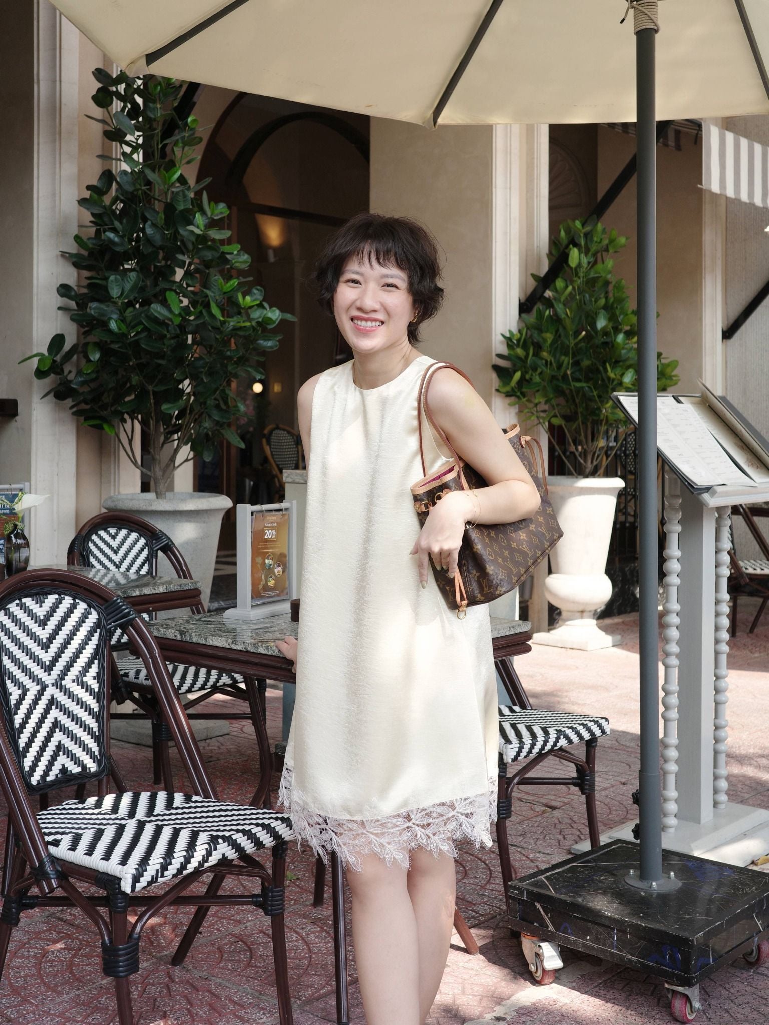  Đầm lụa phối ren | Mauve Satin Lace dress 