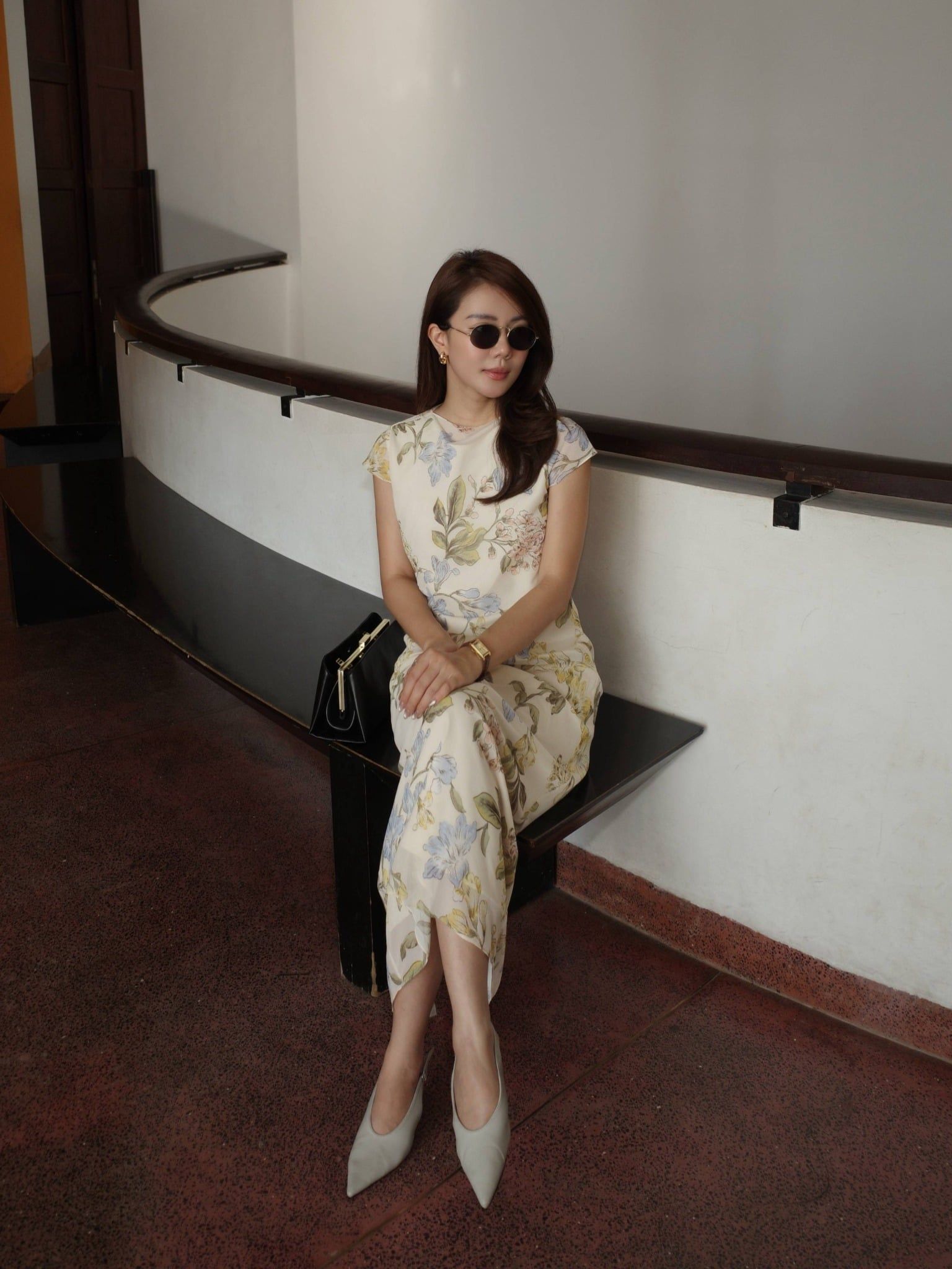  Đầm lụa ren hoa | Mauve Silk mesh dress 