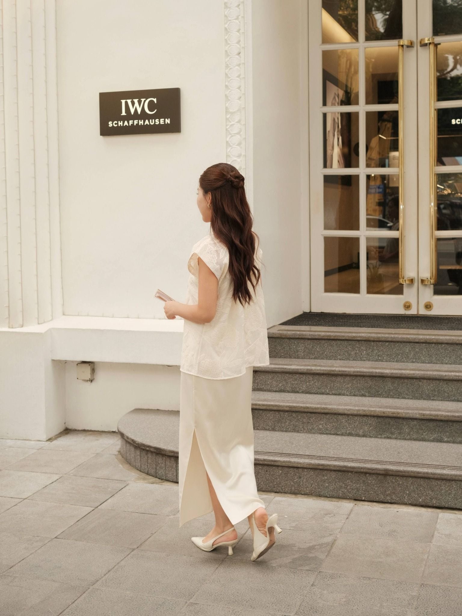  Set đầm lụa phối áo voan thêu | Mauve Lunar set 