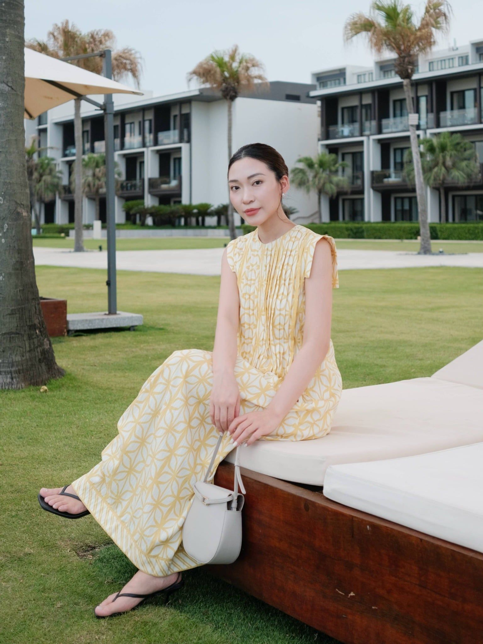  Đầm hoạ tiết xếp ly | Mauve Pattern dress 