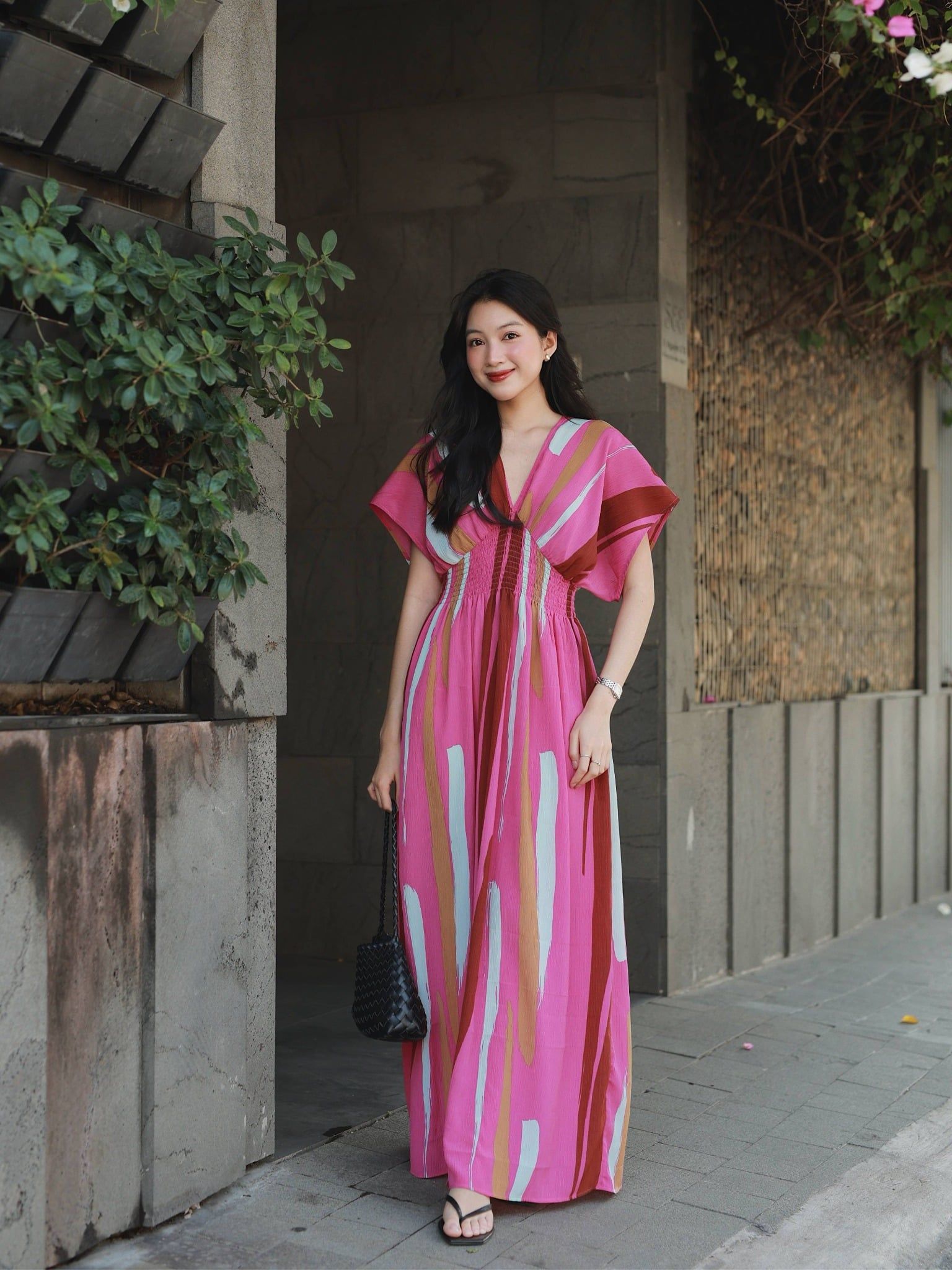  Đầm maxi hoạ tiết | Mauve Flowy maxi dress 