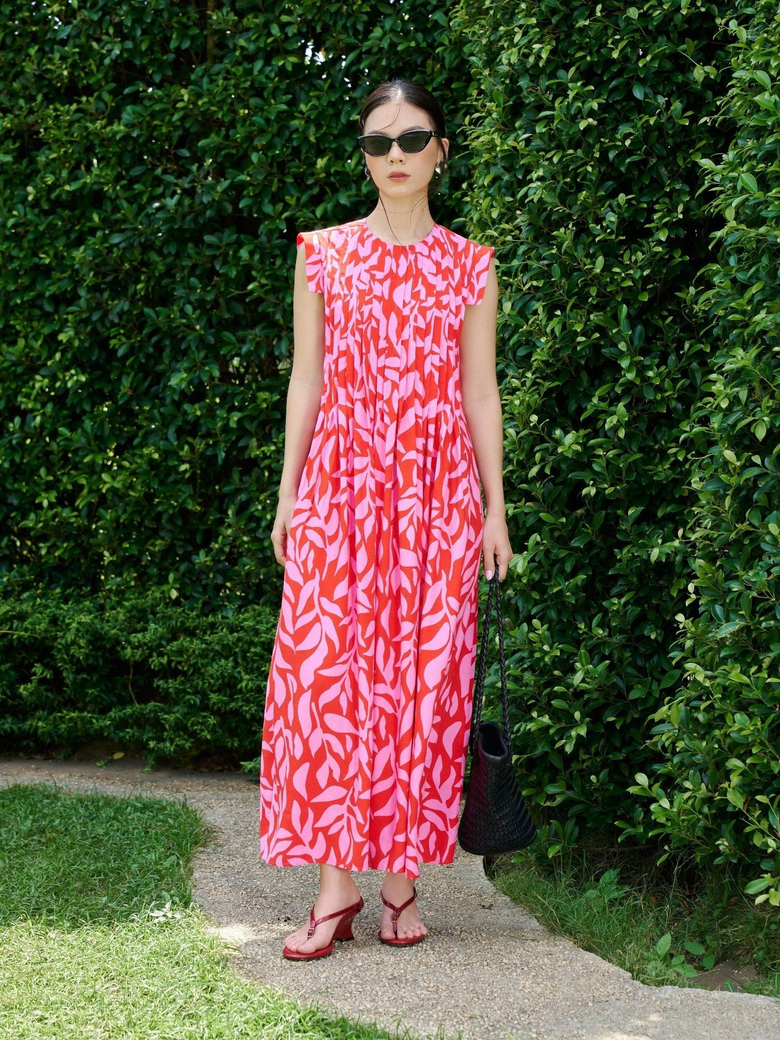  Đầm hoạ tiết xếp ly | Mauve Pattern dress 