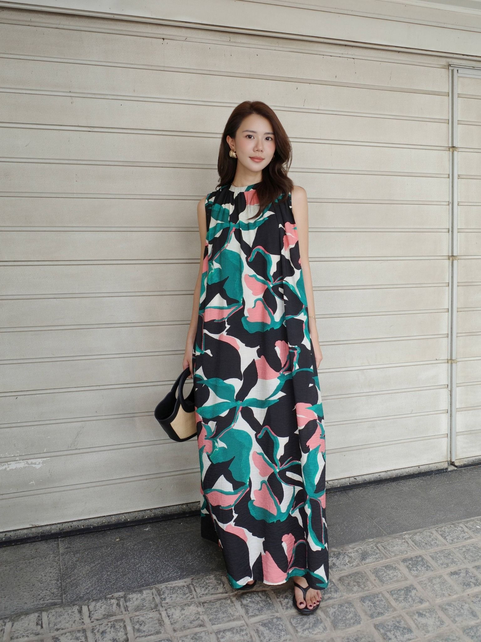  Đầm maxi hoa | Mauve Flower Market dress 