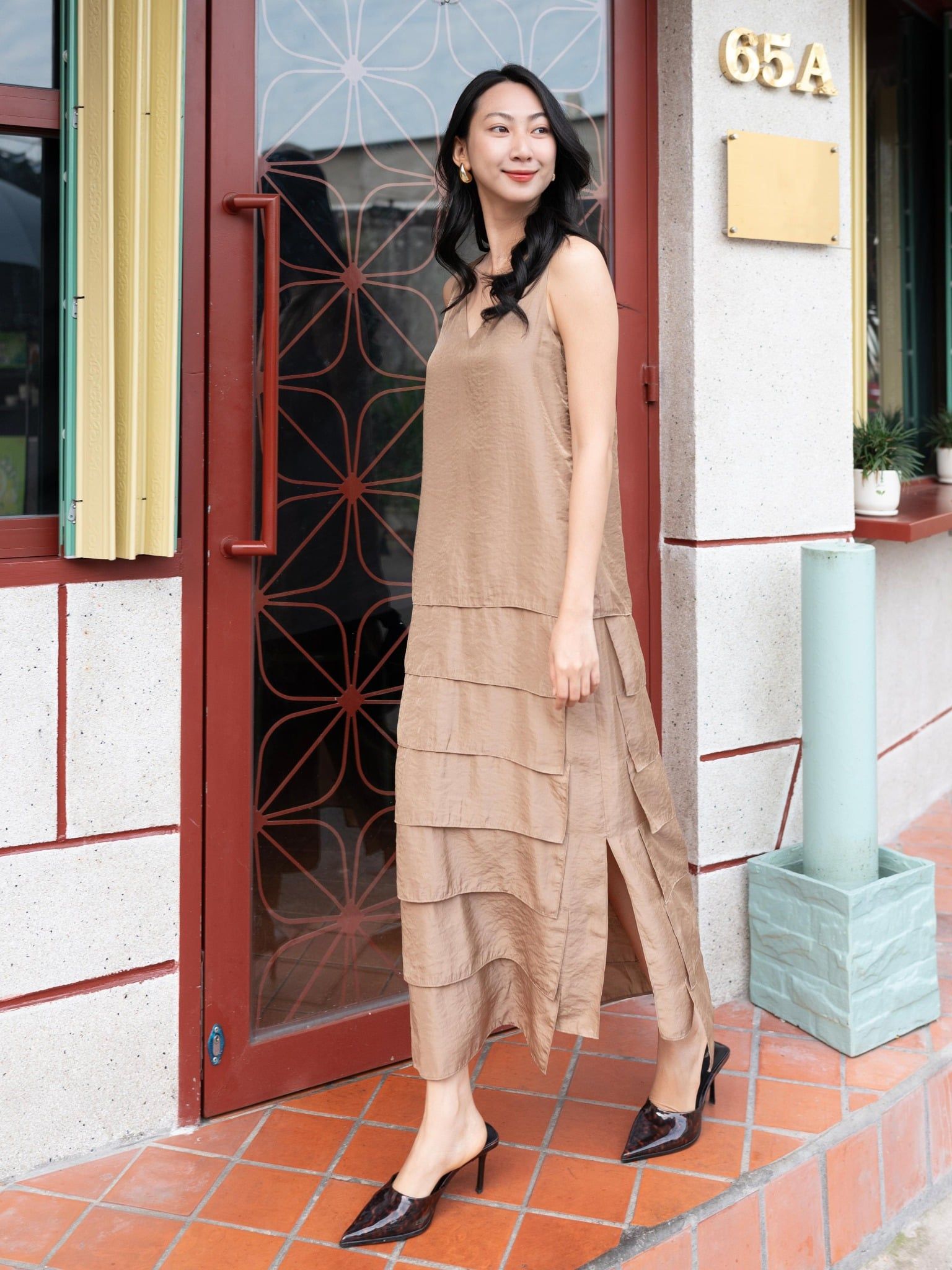  Đầm lụa tùng bậc thang | Mauve Terraced dress 