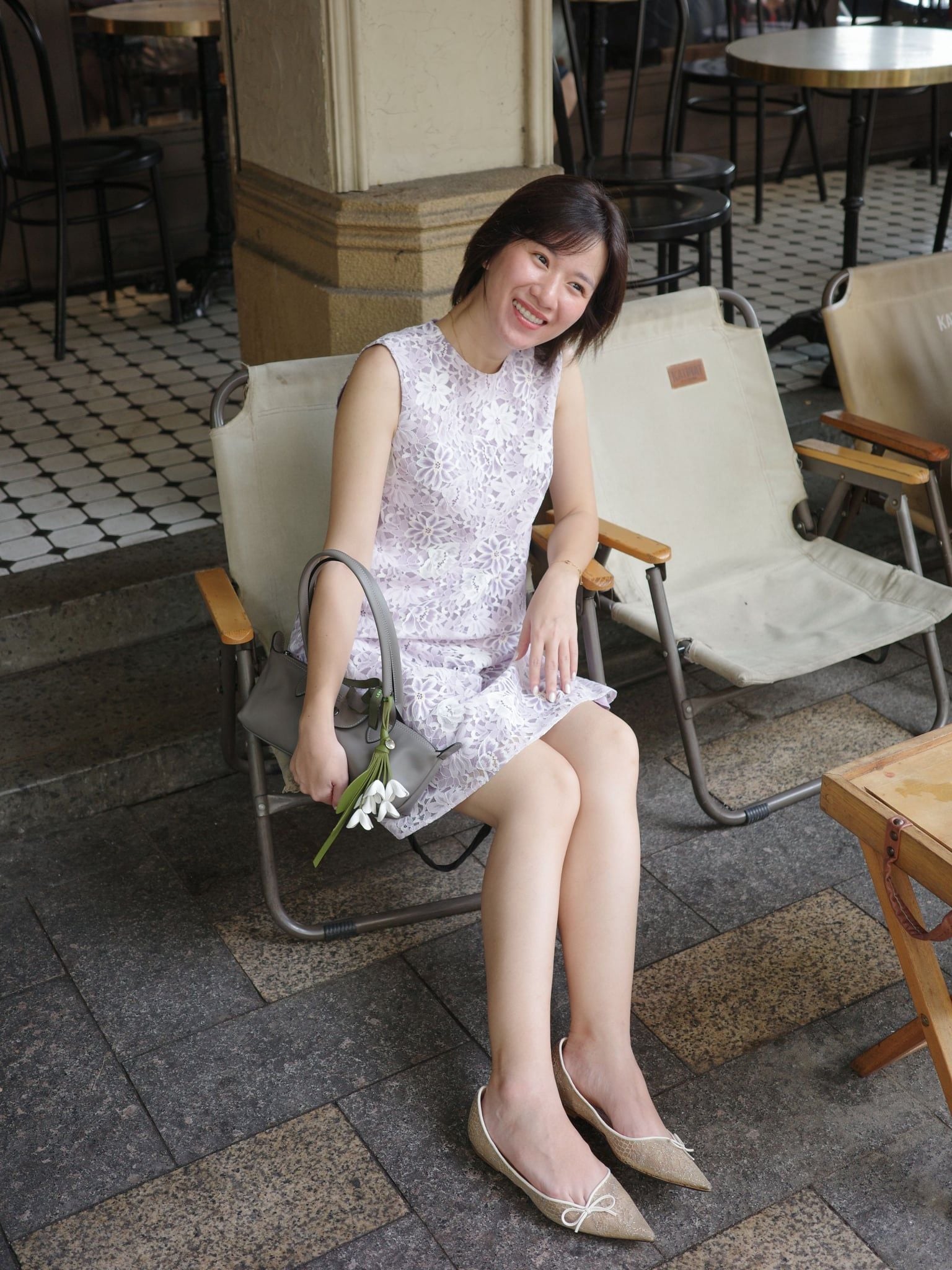  Đầm ngắn ren tím | Mauve Violet dress 