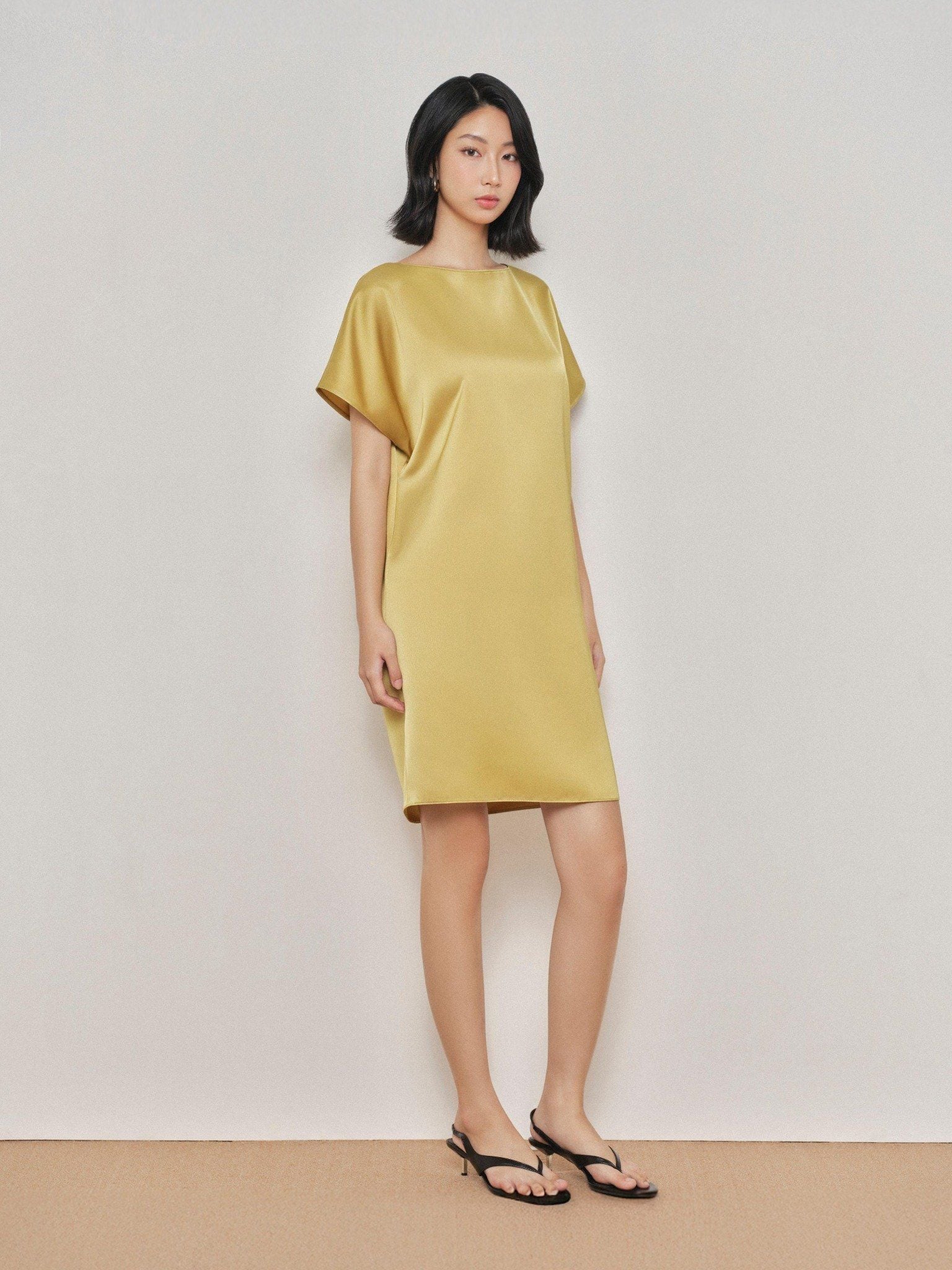  Đầm lụa basic cách điệu lưng | Mauve Open back dress 