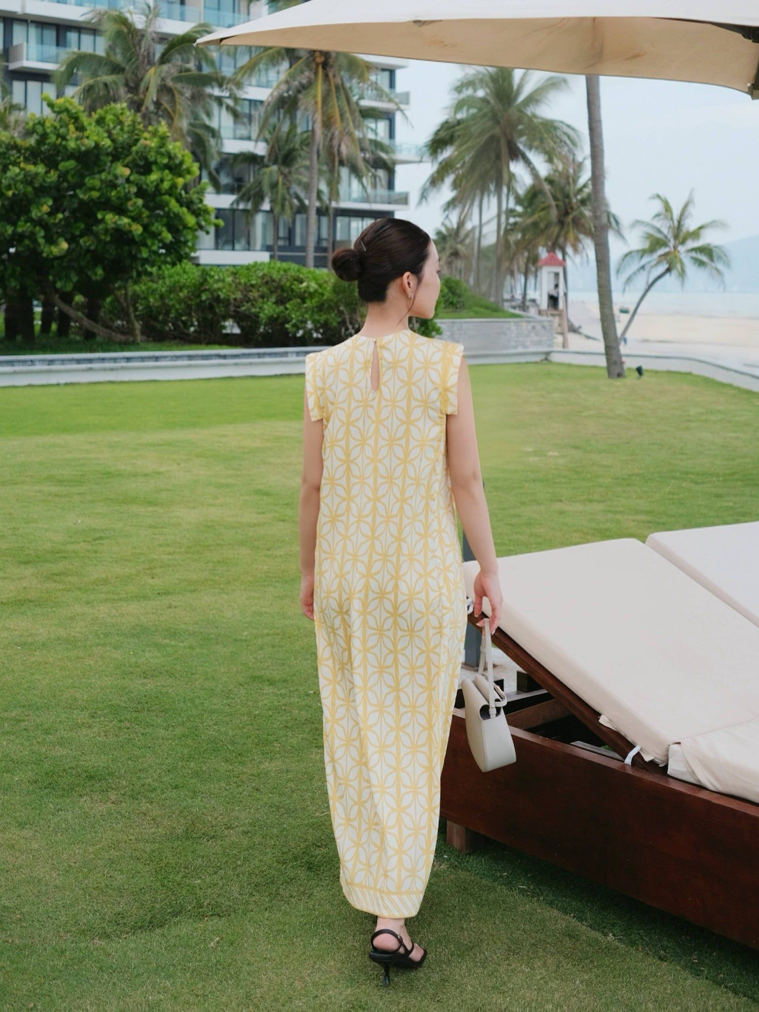  Đầm hoạ tiết xếp ly | Mauve Pattern dress 