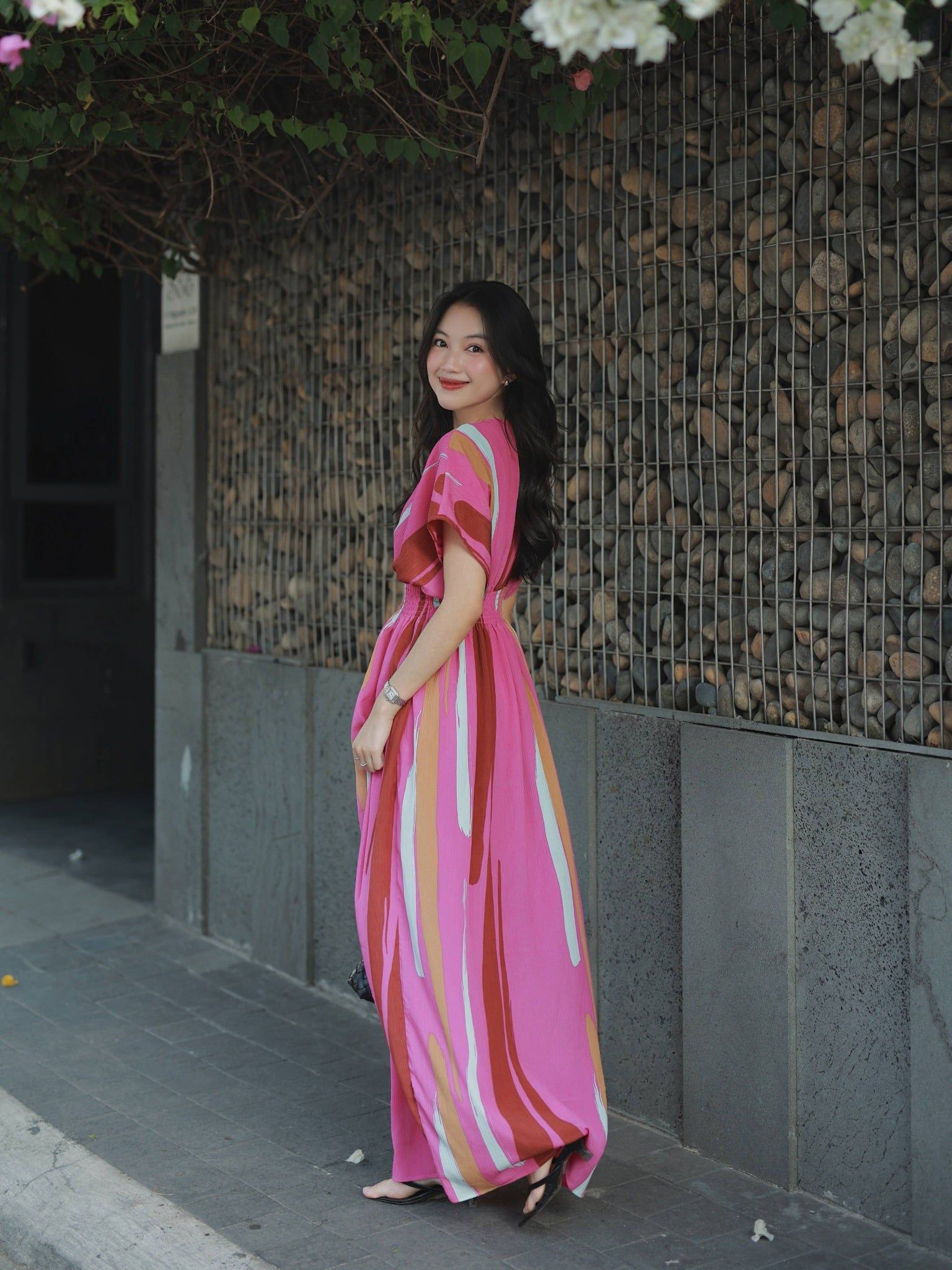  Đầm maxi hoạ tiết | Mauve Flowy maxi dress 