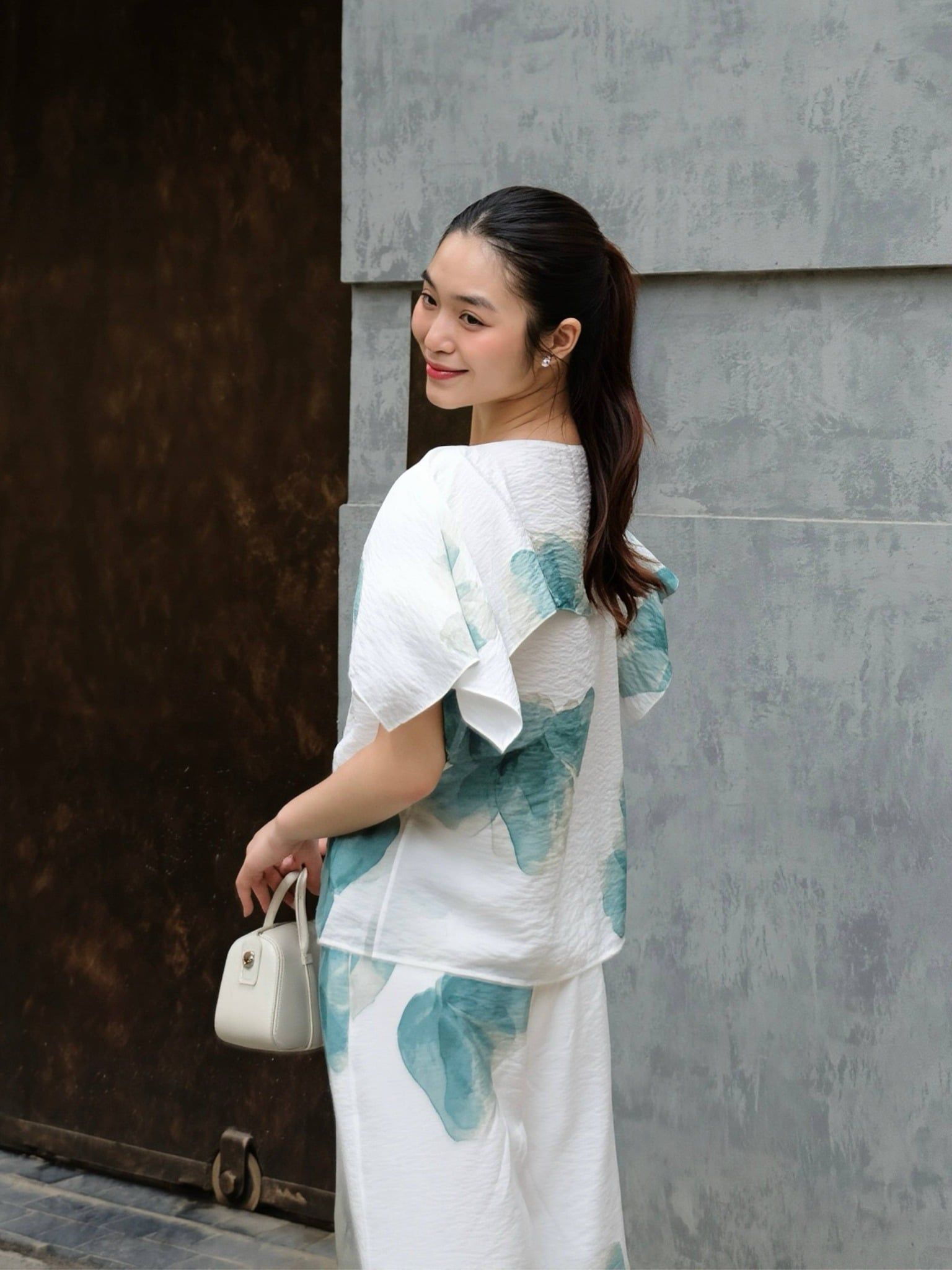  Quần ống suông hoa | Mauve Country pants 