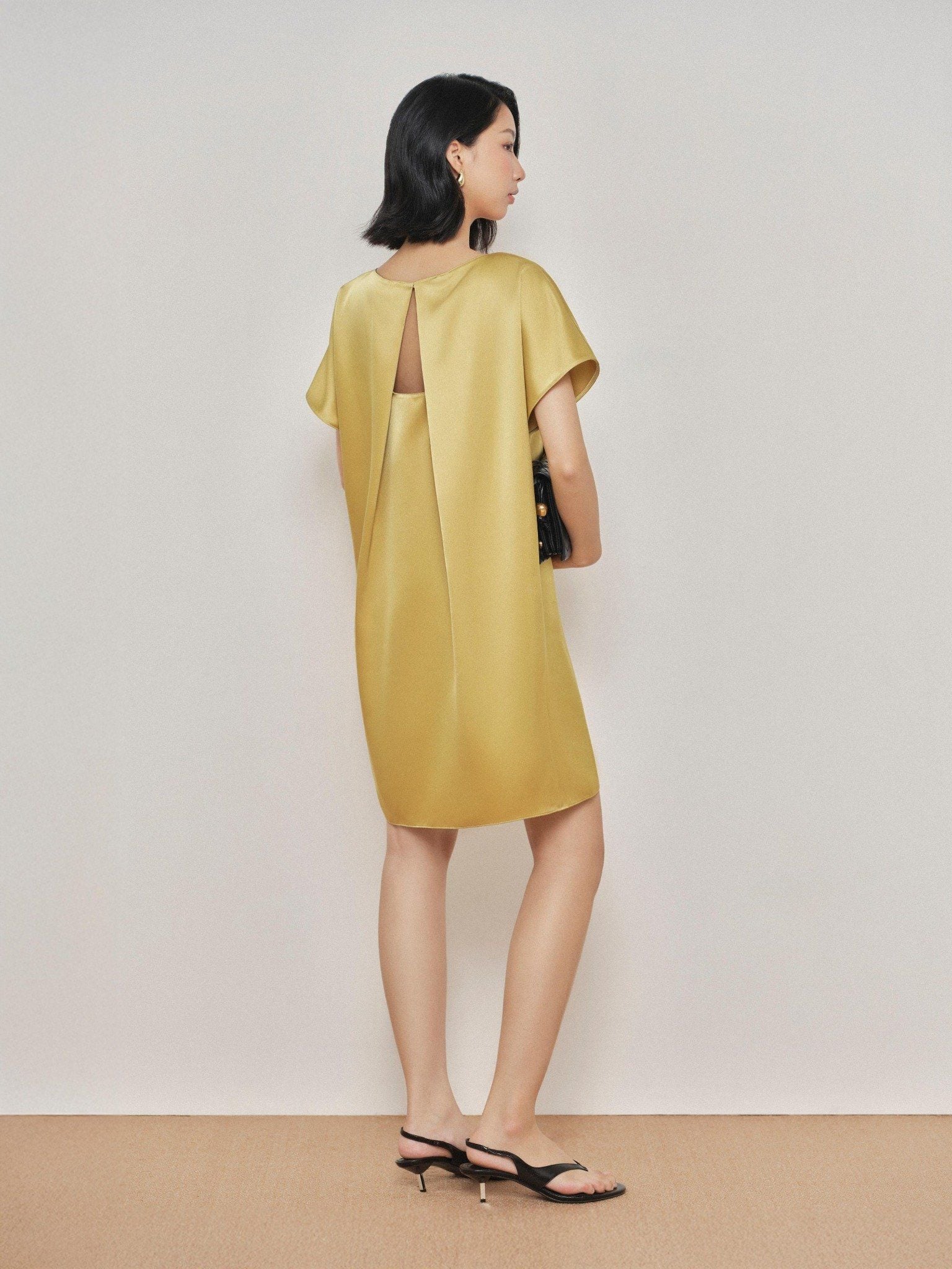  Đầm lụa basic cách điệu lưng | Mauve Open back dress 