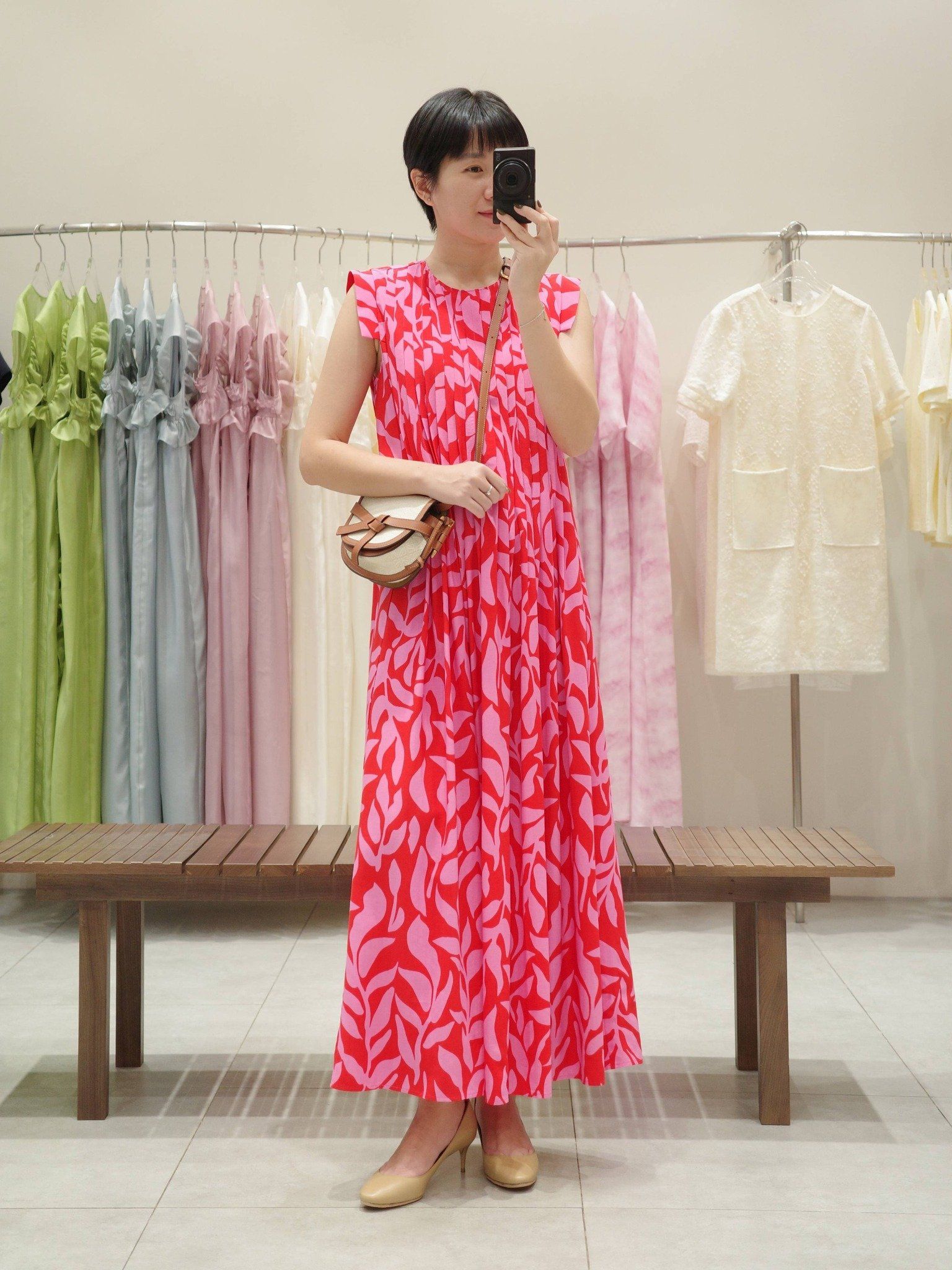  Đầm hoạ tiết xếp ly | Mauve Pattern dress 