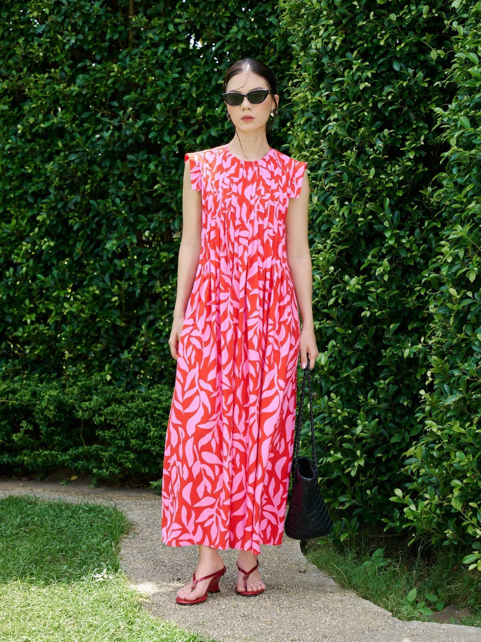  Đầm hoạ tiết xếp ly | Mauve Pattern dress 