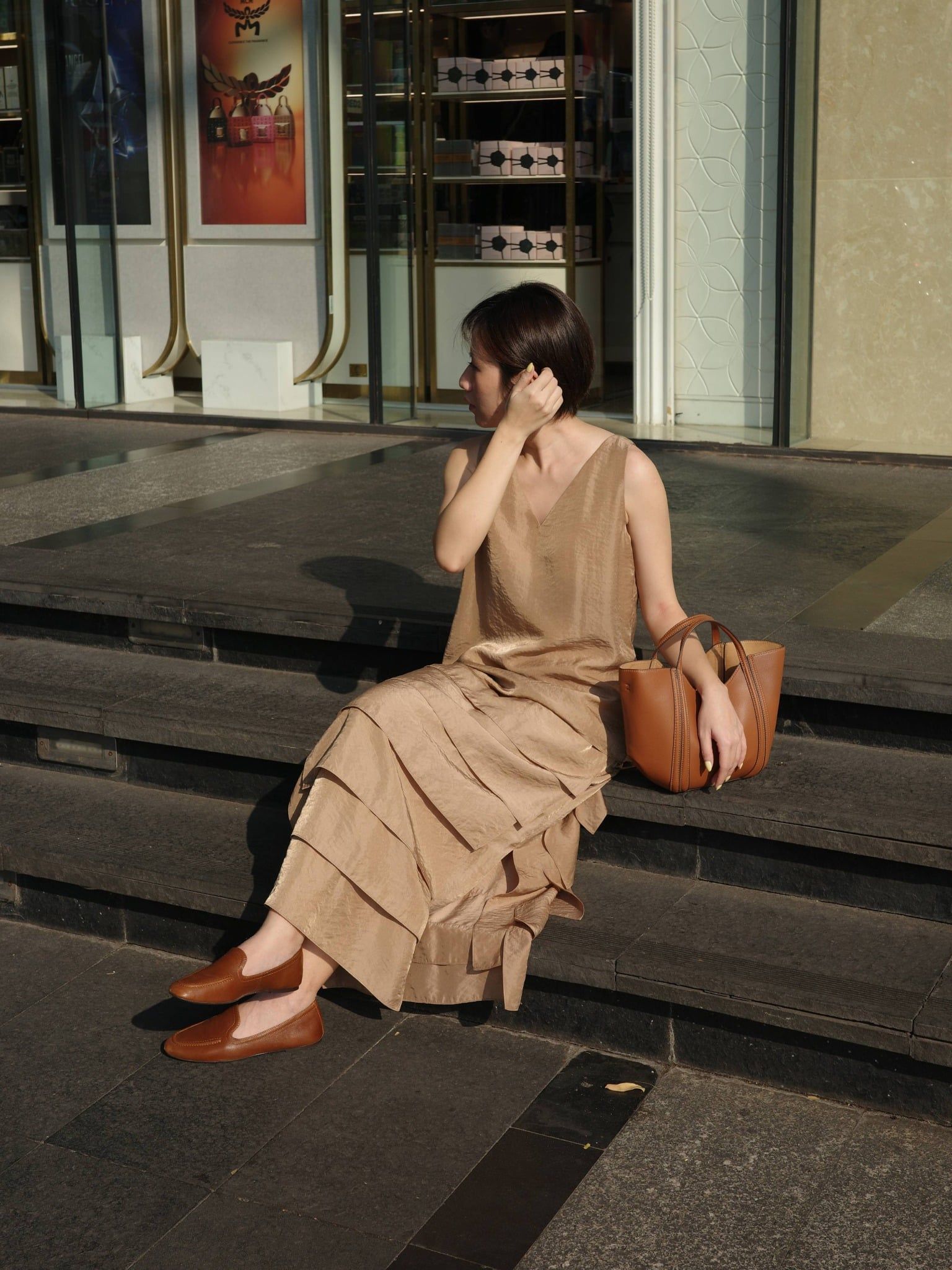  Đầm lụa tùng bậc thang | Mauve Terraced dress 