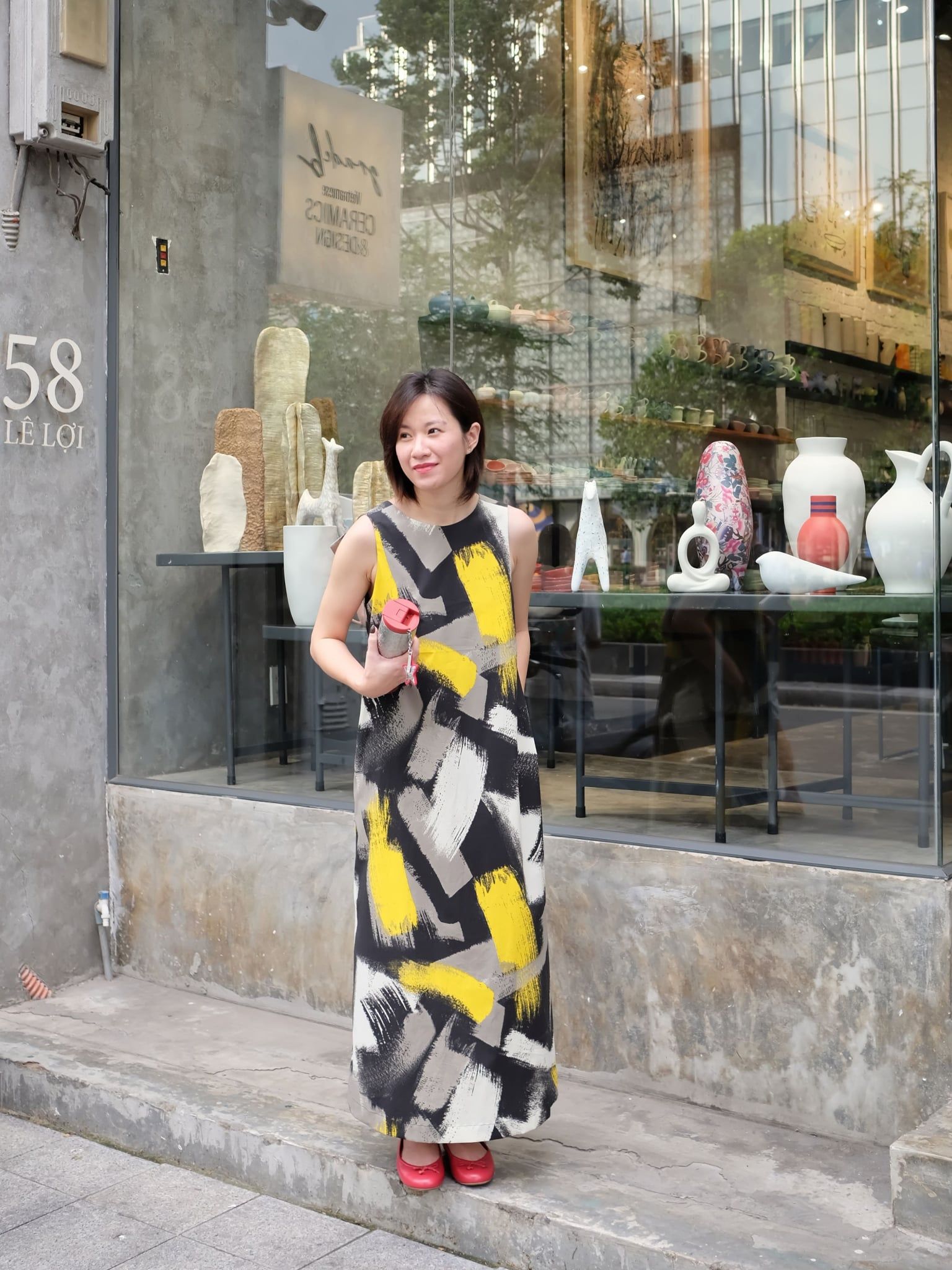  Đầm cotton nơ 3D | Mauve Bowie dress 
