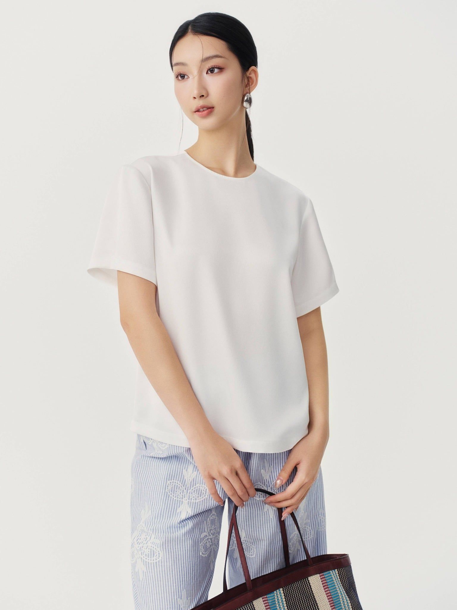  Áo lụa dáng suông | Mauve Silk T-shirt 