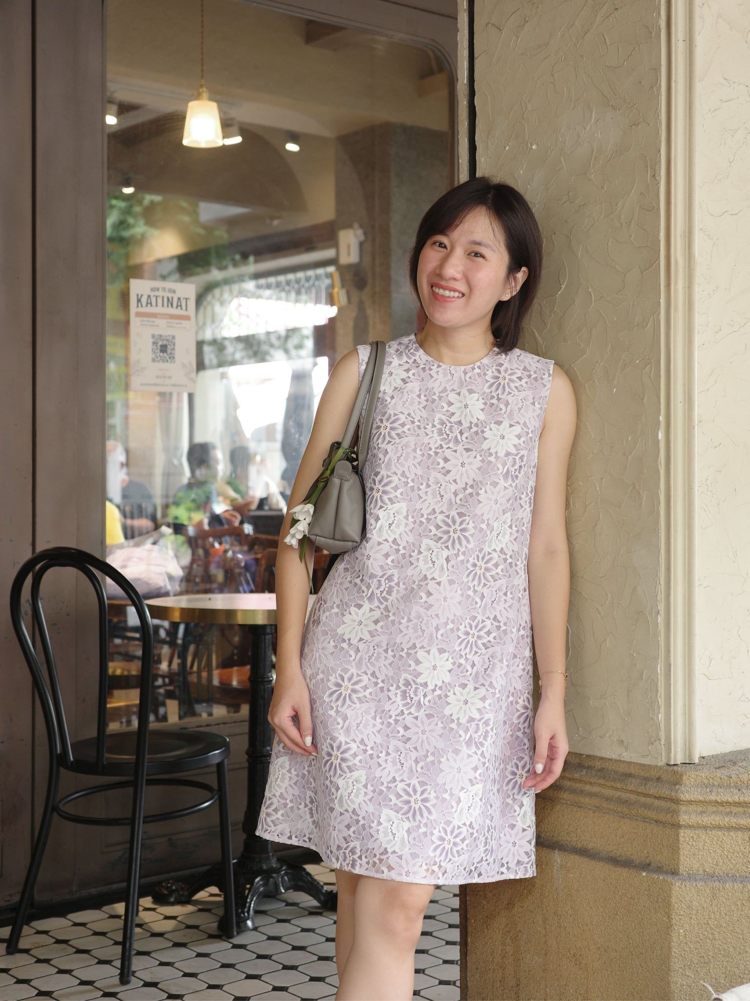  Đầm ngắn ren tím | Mauve Violet dress 