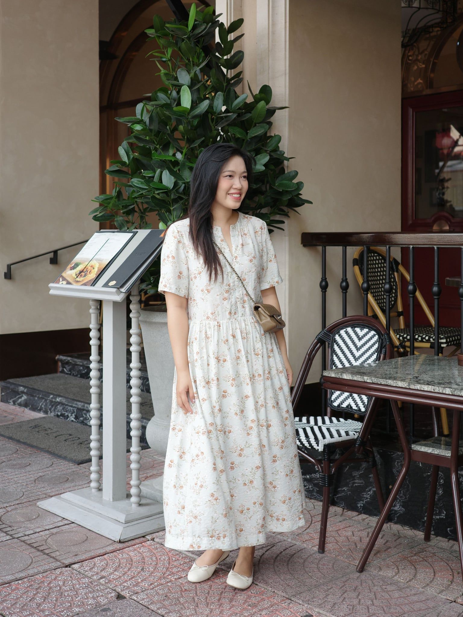  Đầm An dáng babydoll | Mauve Soft Floral dress 