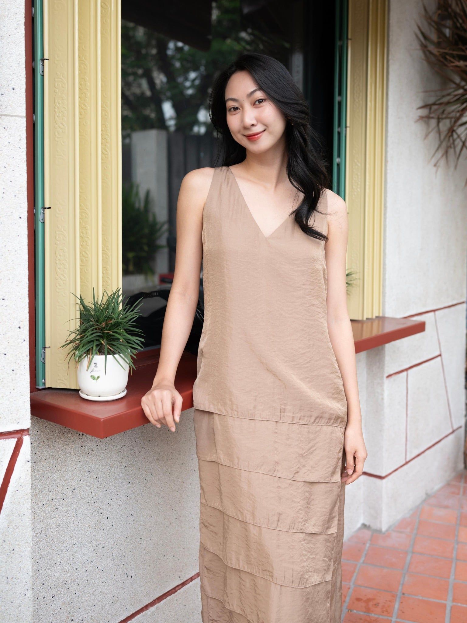  Đầm lụa tùng bậc thang | Mauve Terraced dress 