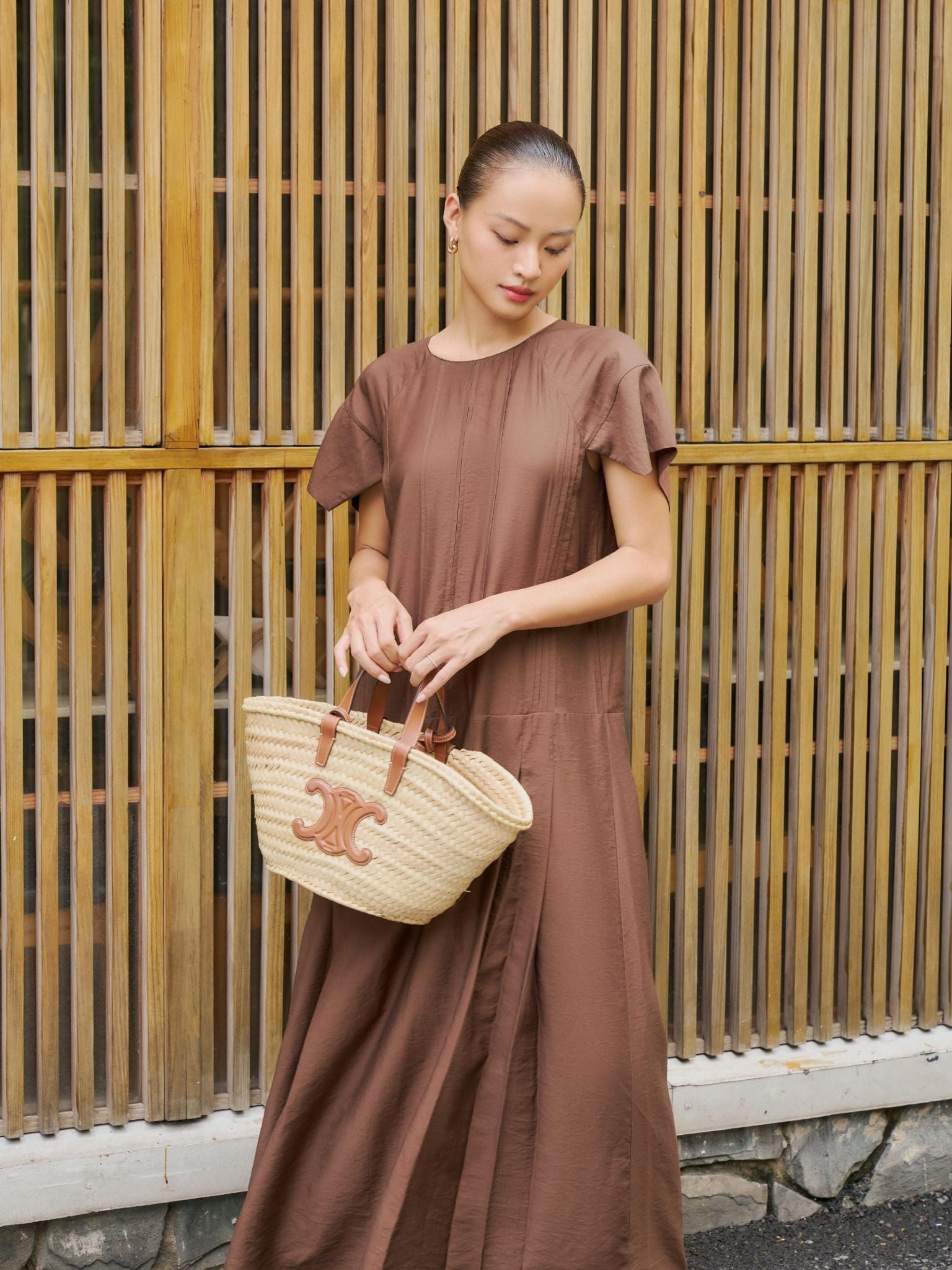  Đầm xếp ly tay rơi tự do | Mauve Pleated dress 