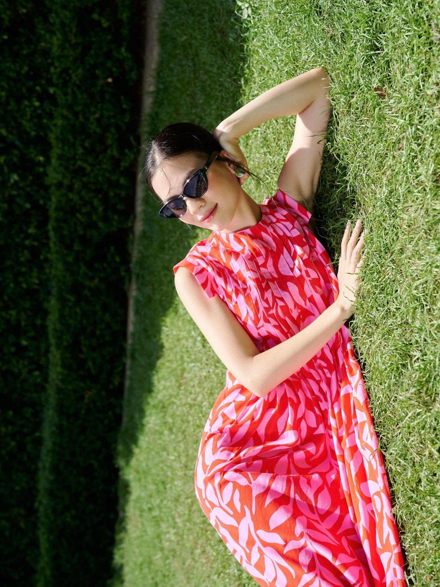  Đầm hoạ tiết xếp ly | Mauve Pattern dress 