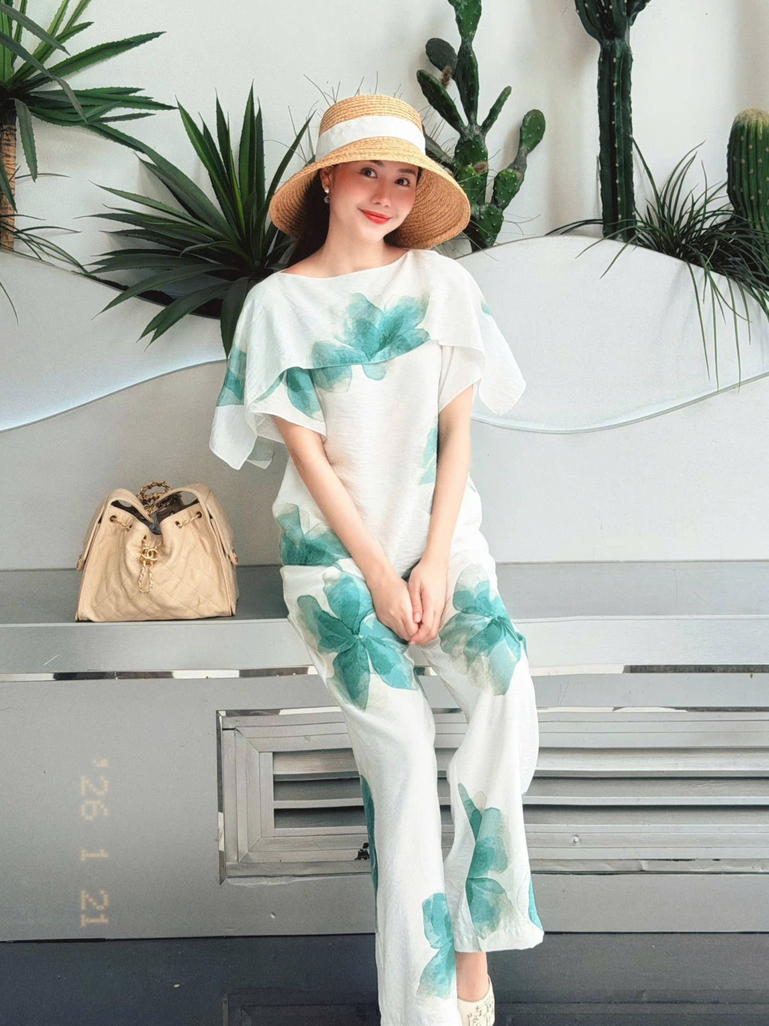  Quần ống suông hoa | Mauve Country pants 