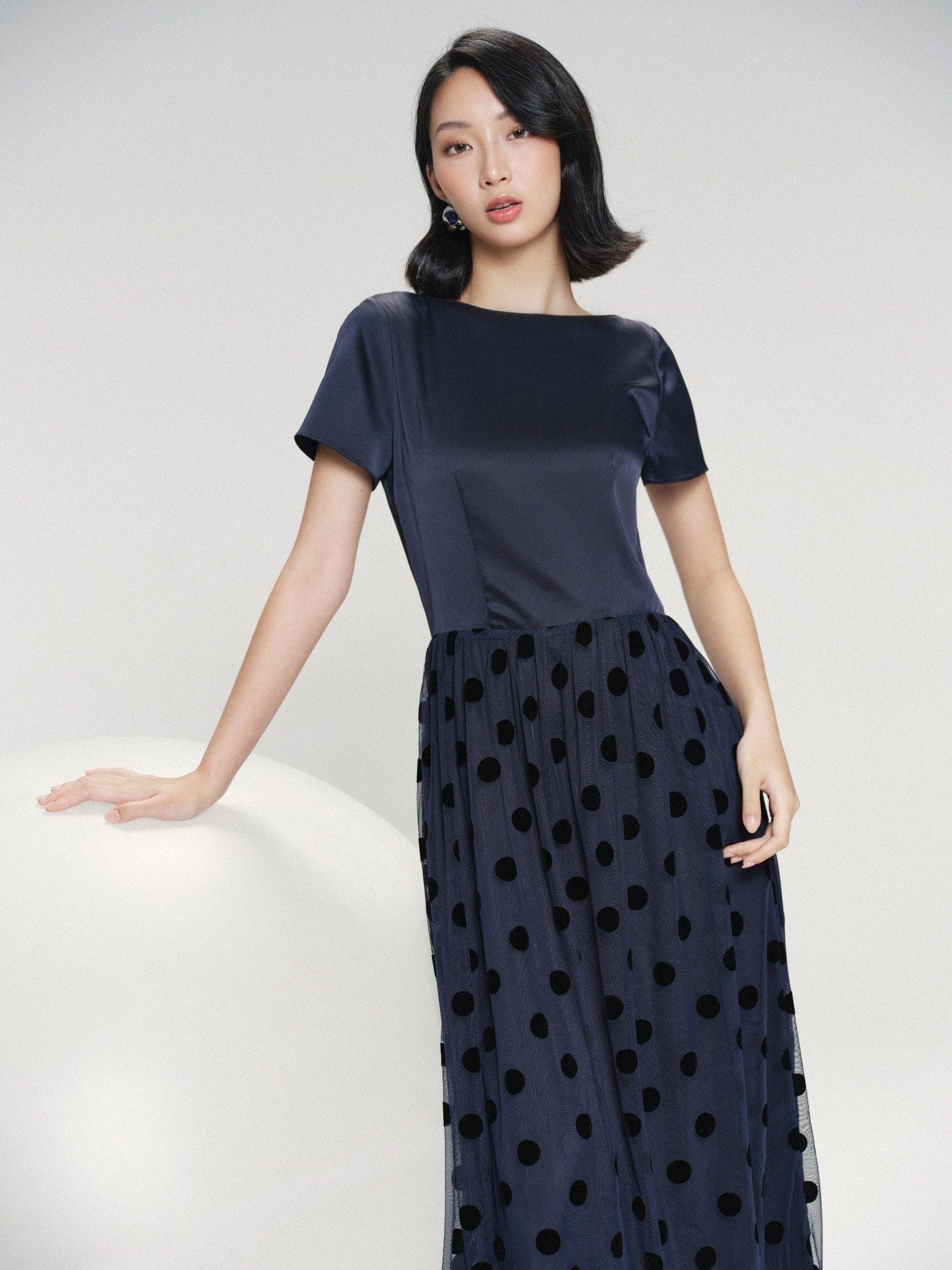  Đầm maxi tùng lưới | Mauve PolkaDot Tulle dress 