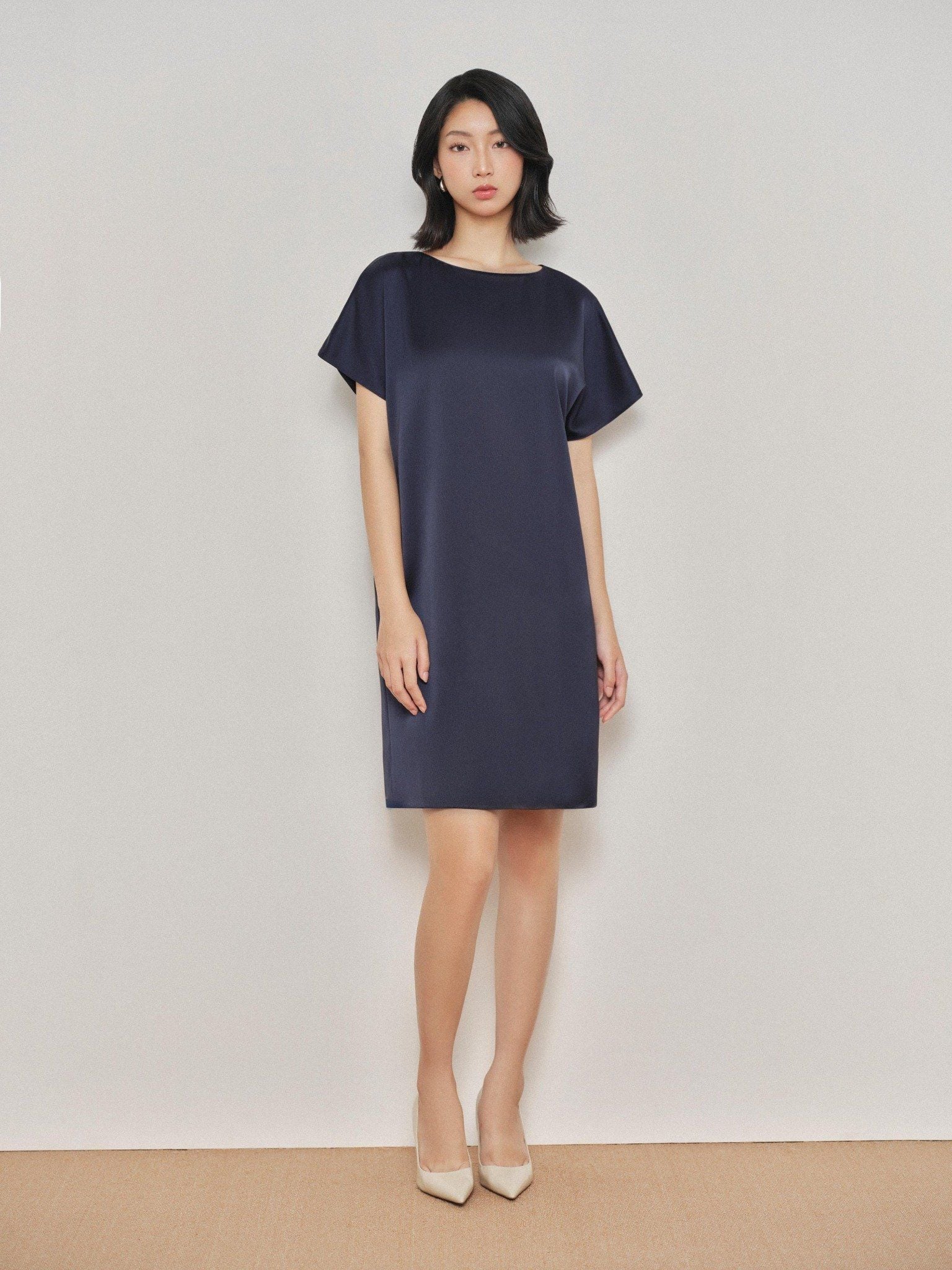  Đầm lụa basic cách điệu lưng | Mauve Open back dress 