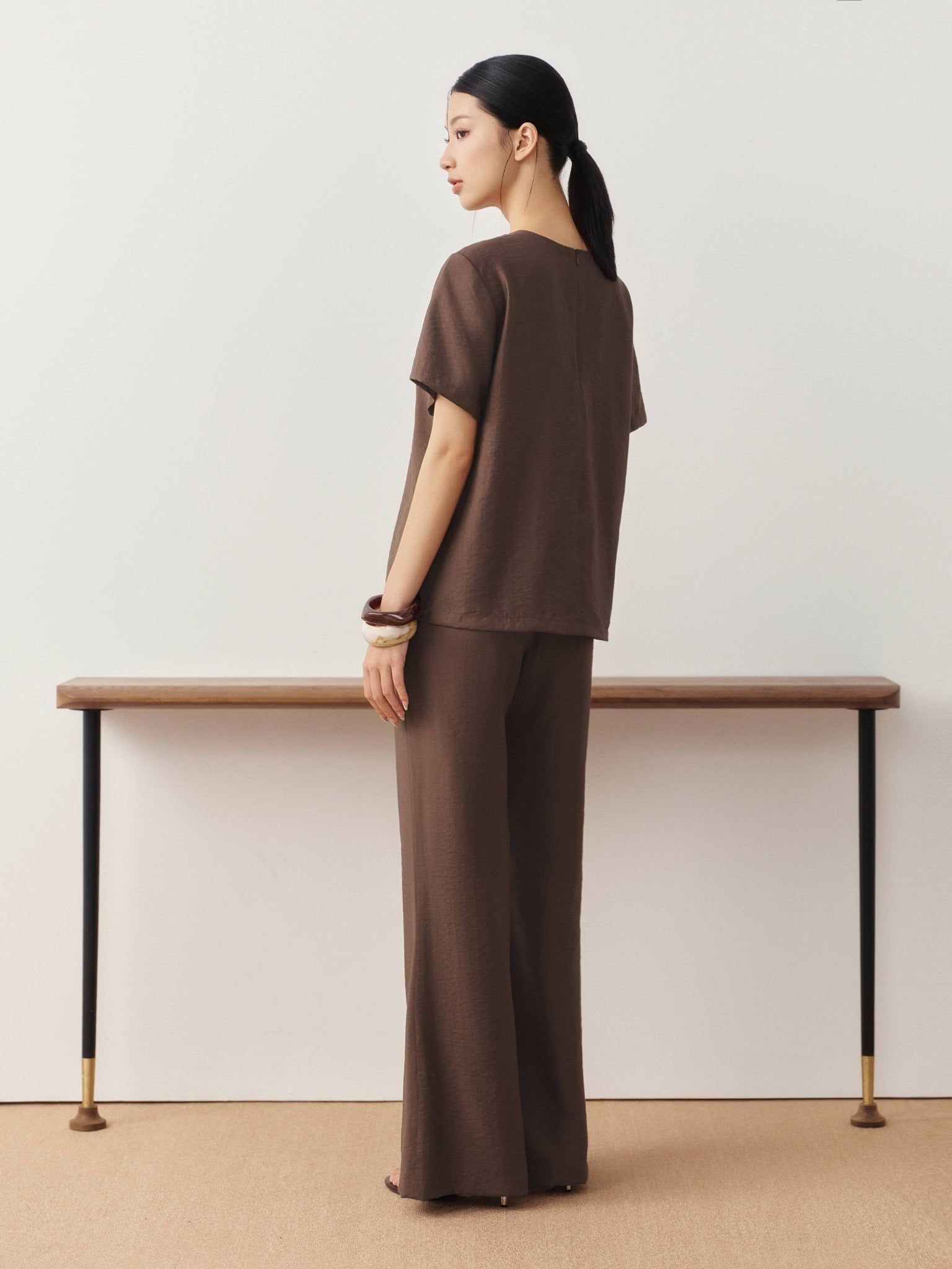  Quần suông ống loe | Mauve Comfy pants (lưng thun ngang rốn) 
