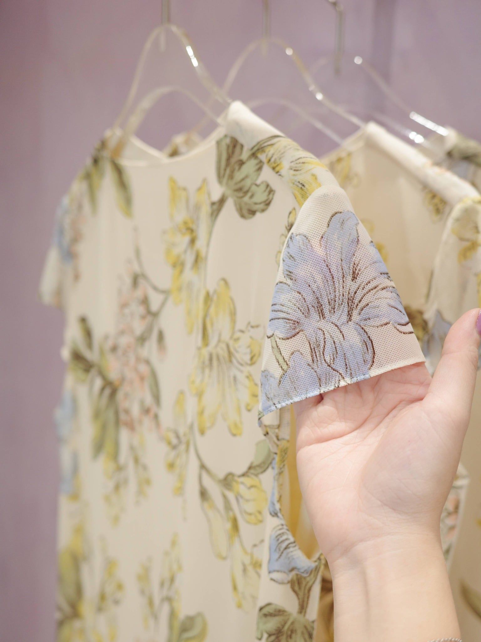  Đầm lụa ren hoa | Mauve Silk mesh dress 