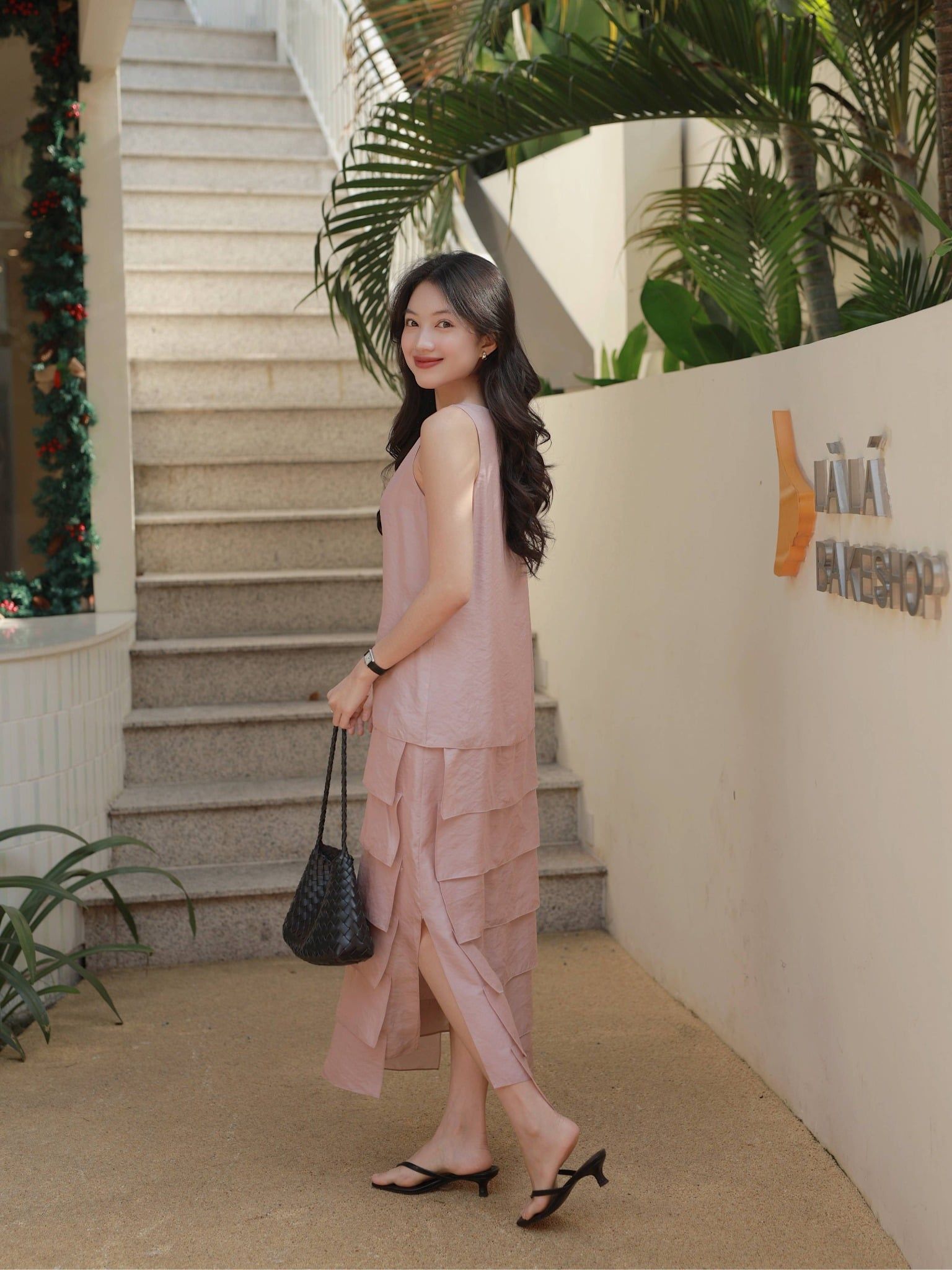  Đầm lụa tùng bậc thang | Mauve Terraced dress 