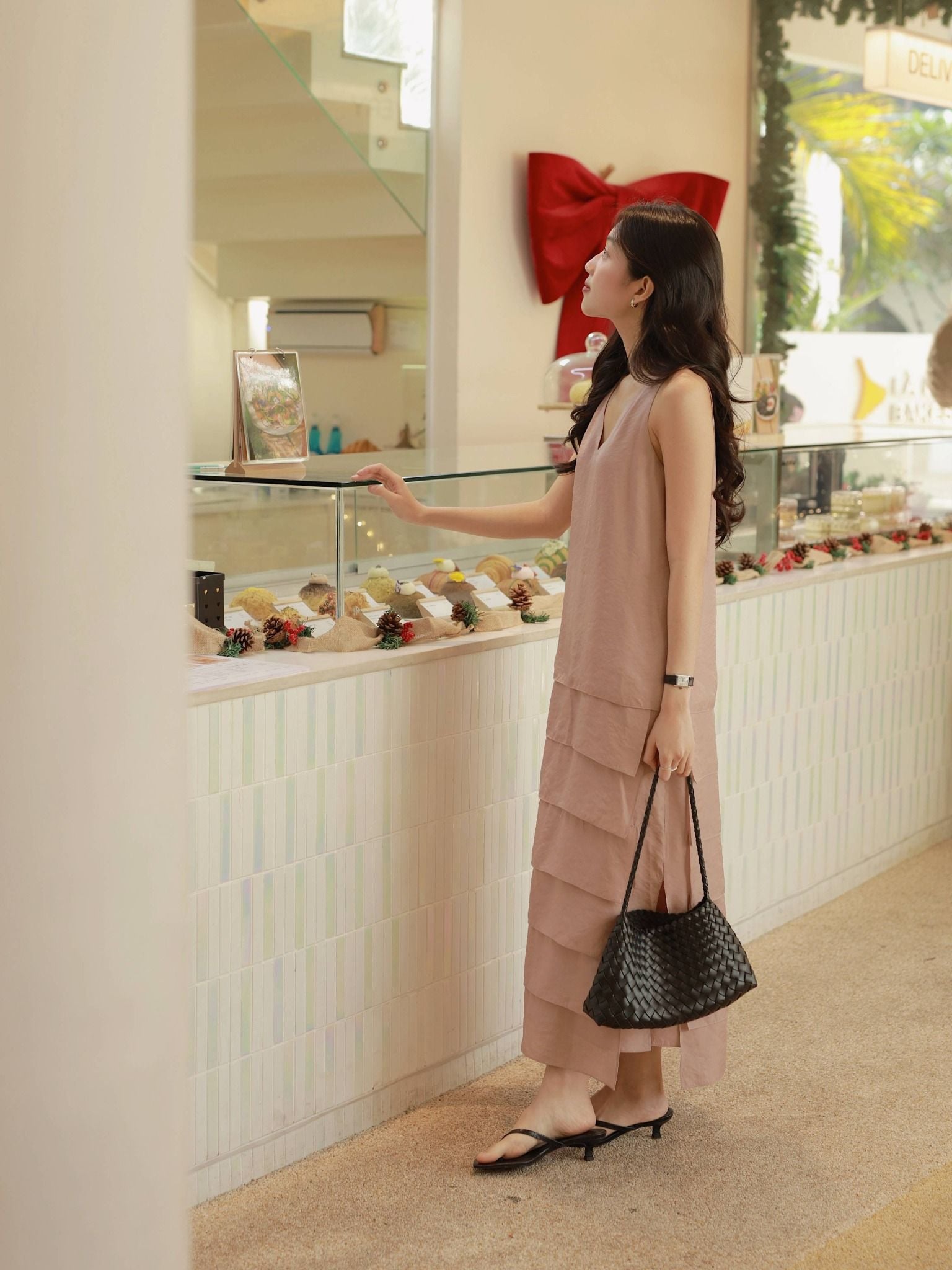  Đầm lụa tùng bậc thang | Mauve Terraced dress 