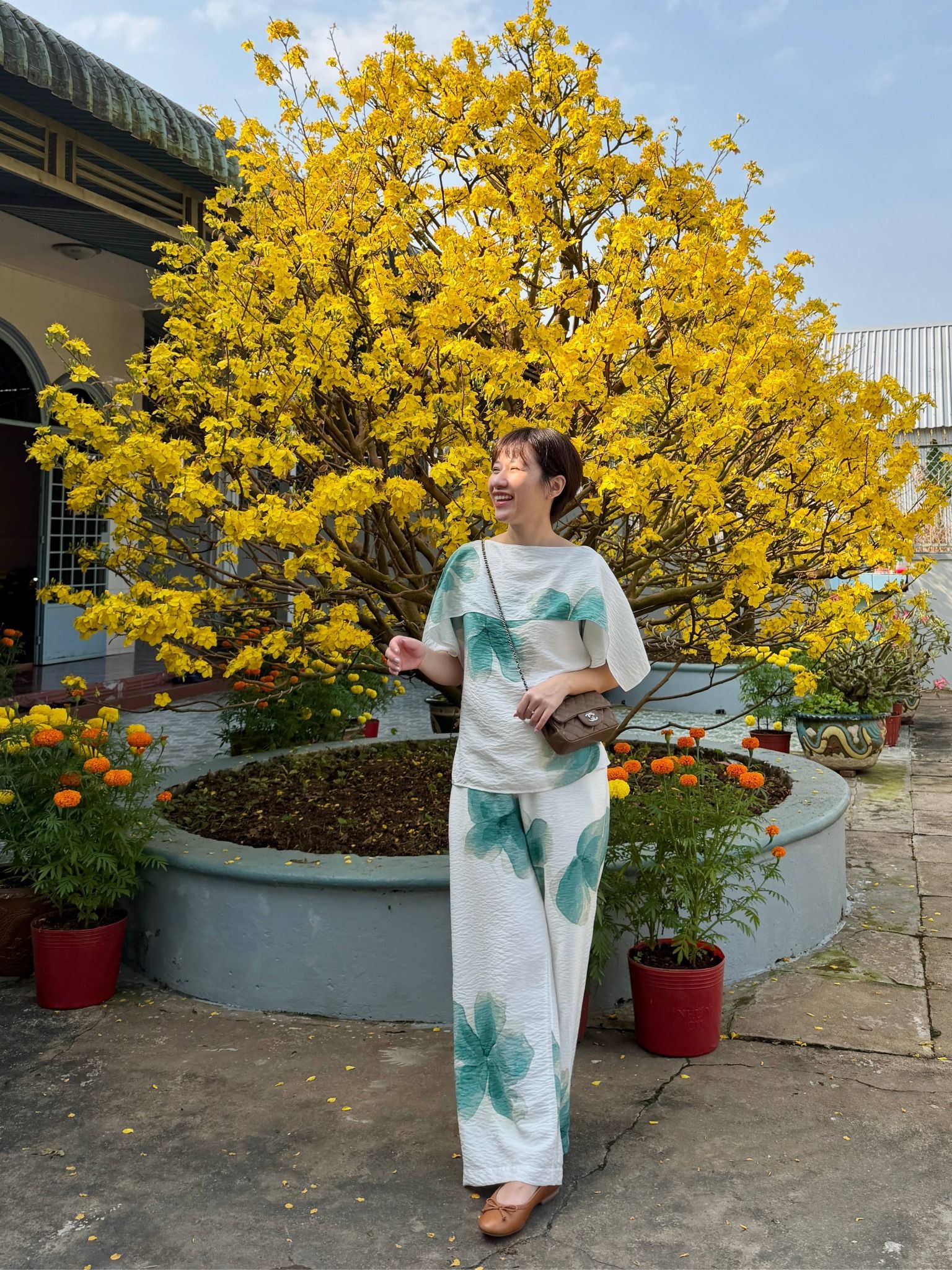  Quần ống suông hoa | Mauve Country pants 