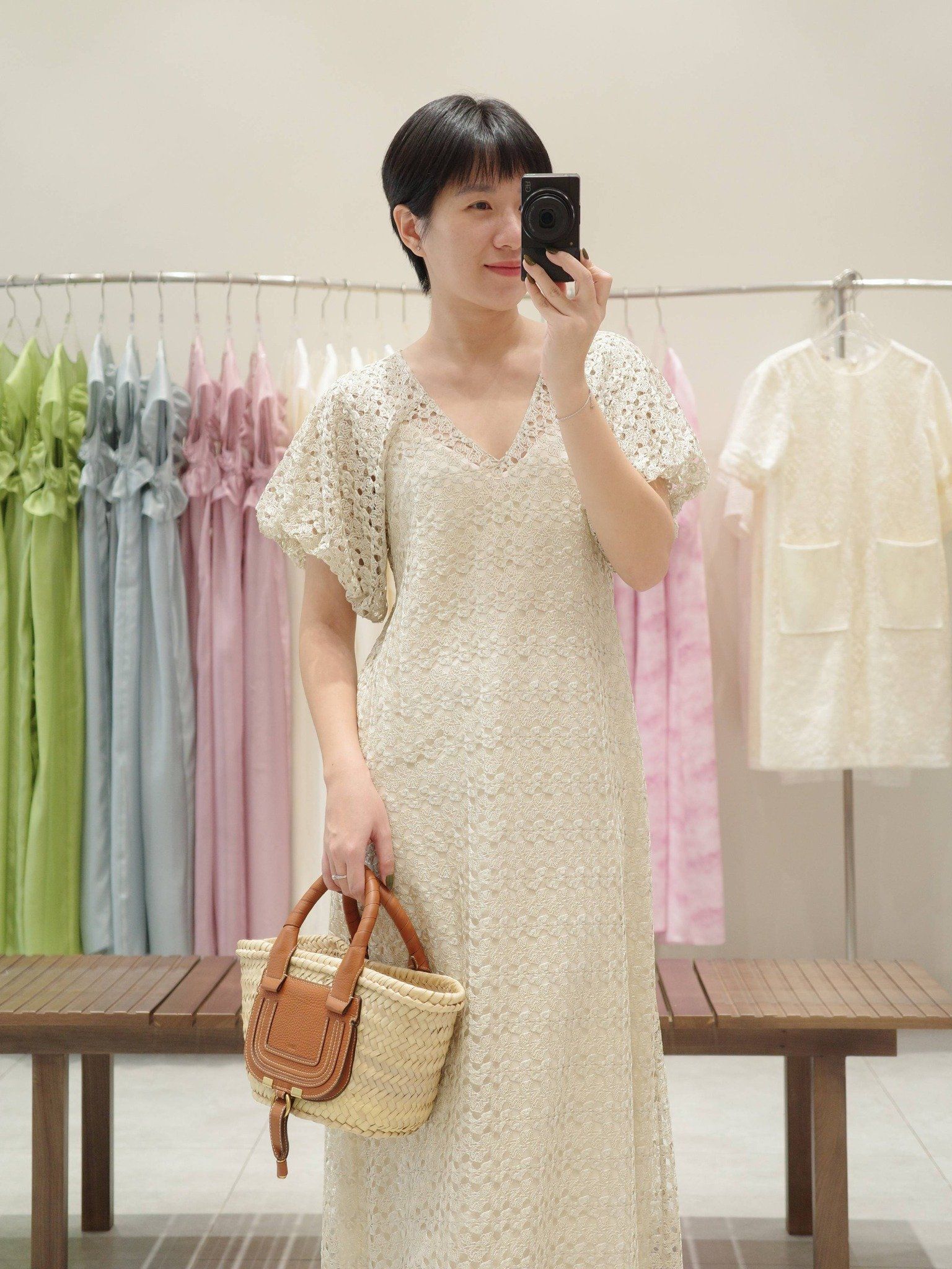  Đầm maxi ren tay bí | Mauve Lace dress 