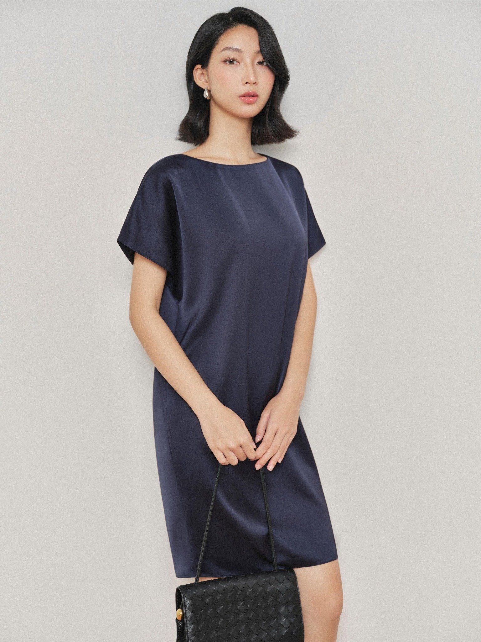  Đầm lụa basic cách điệu lưng | Mauve Open back dress 