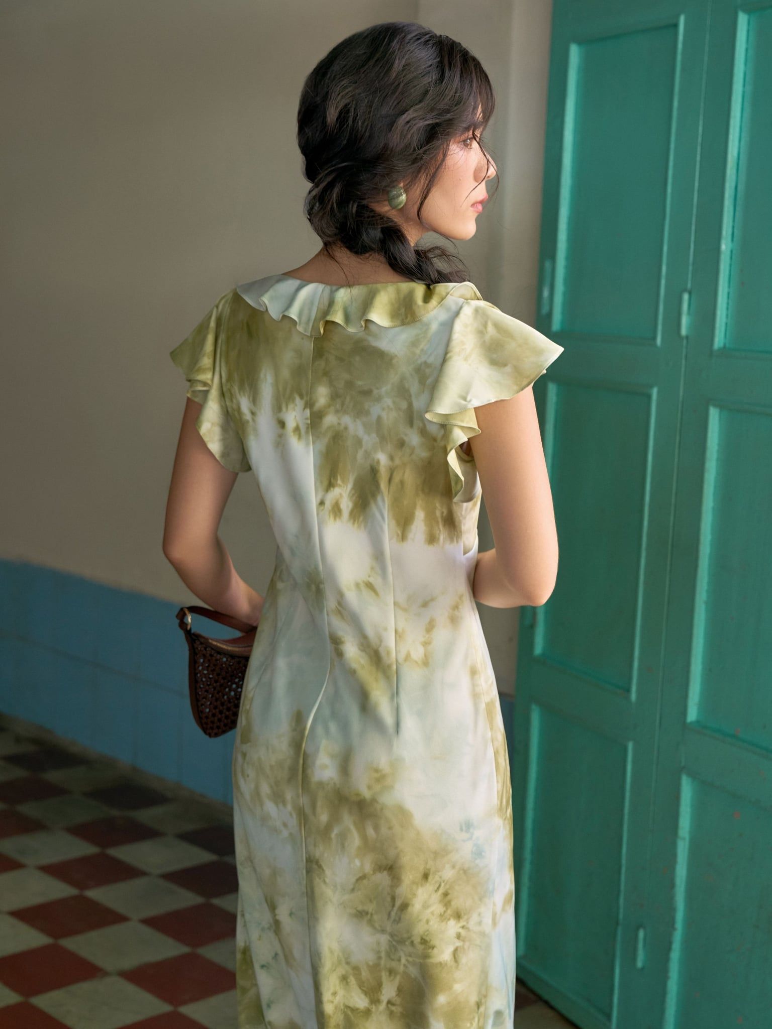  Đầm Lục phối bèo | Mauve Sage dress 