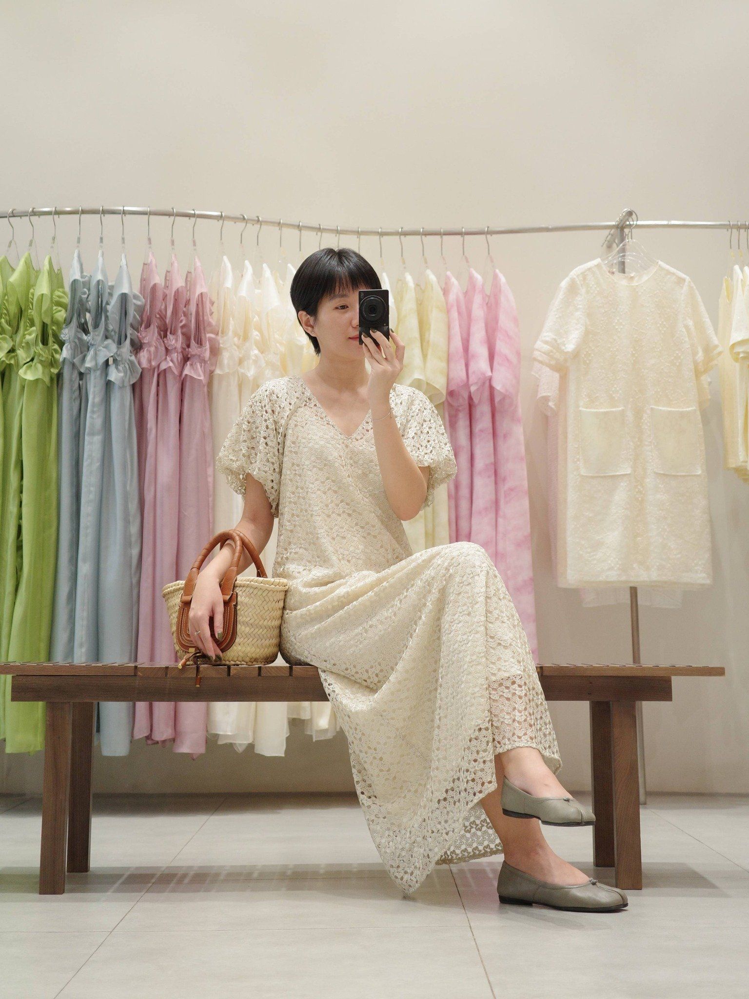  Đầm maxi ren tay bí | Mauve Lace dress 