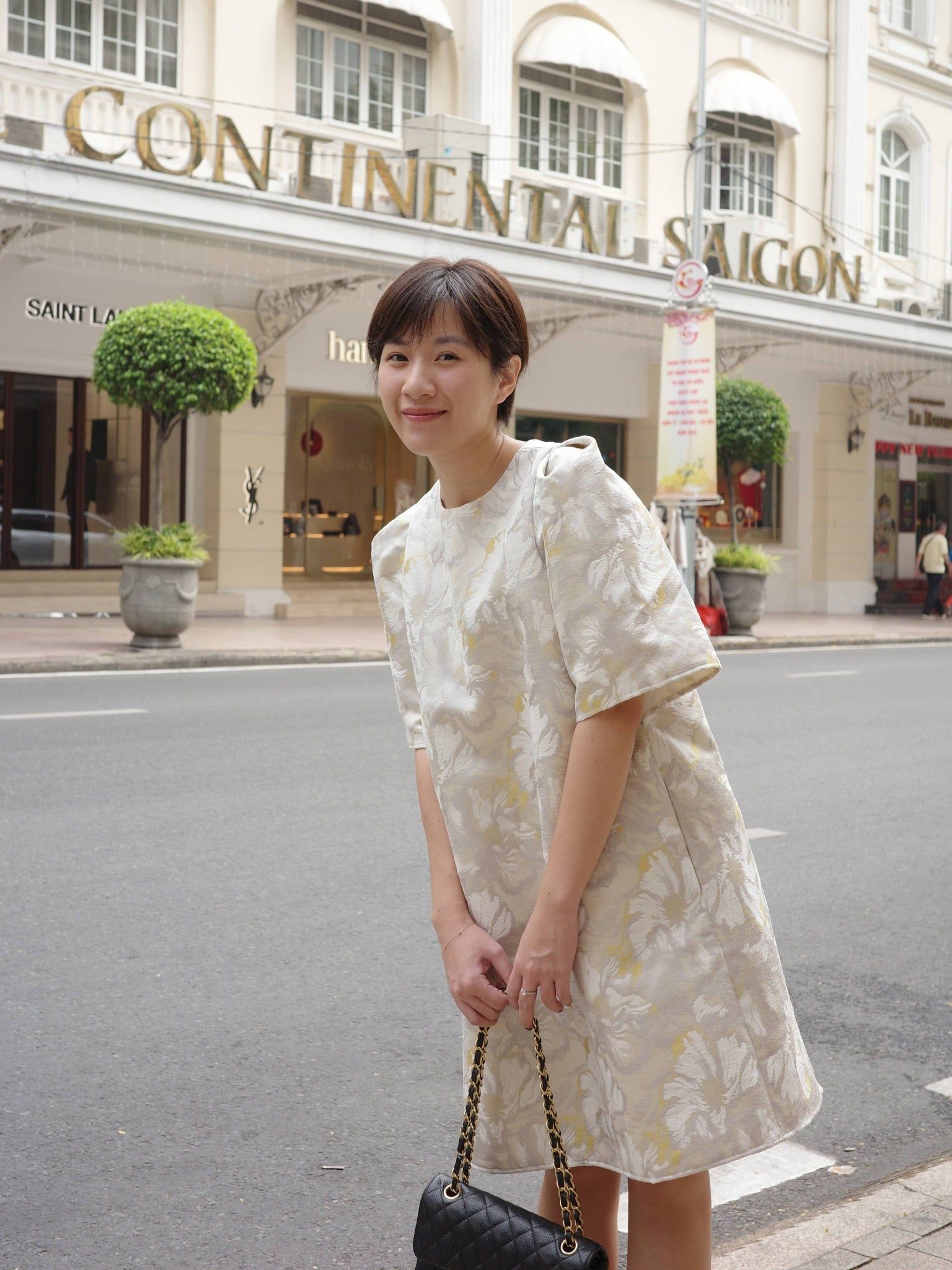  Đầm gấm tay chuông | Mauve Bell dress 