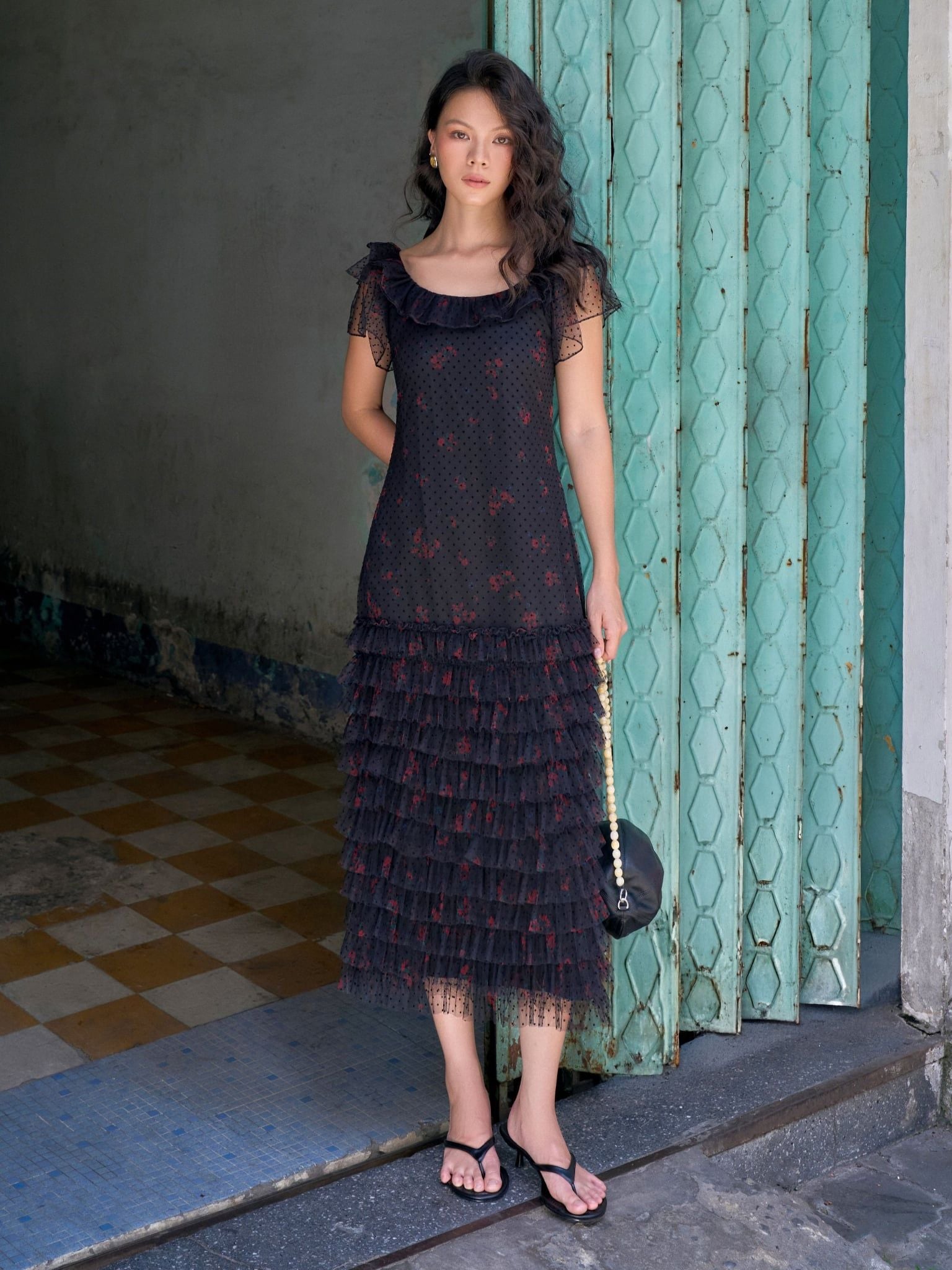  Đầm Dạ Khúc 12 tầng bèo | Mauve Midnight Melody dress 