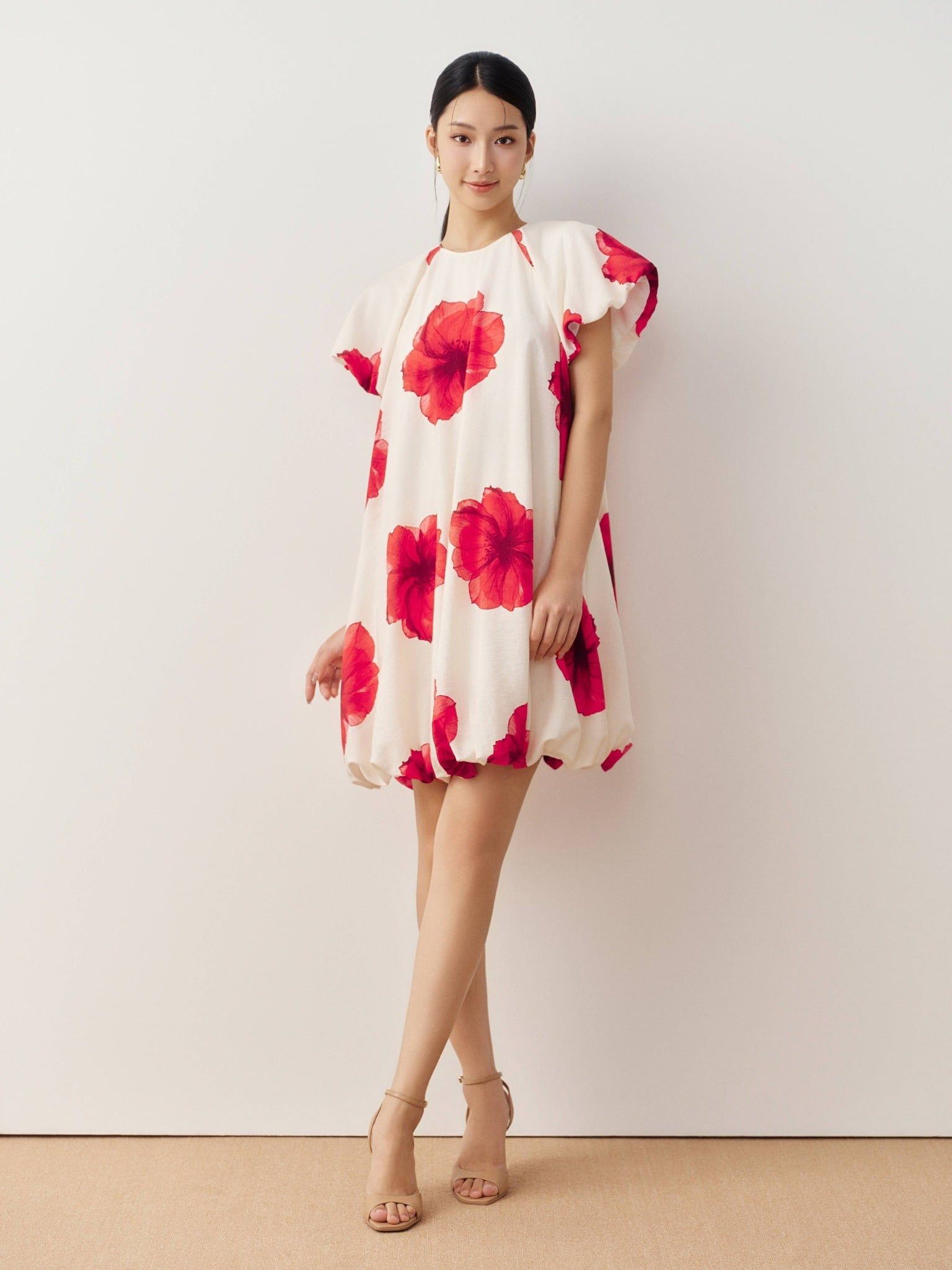  Đầm hoa dáng bí | Mauve Hibicus dress 