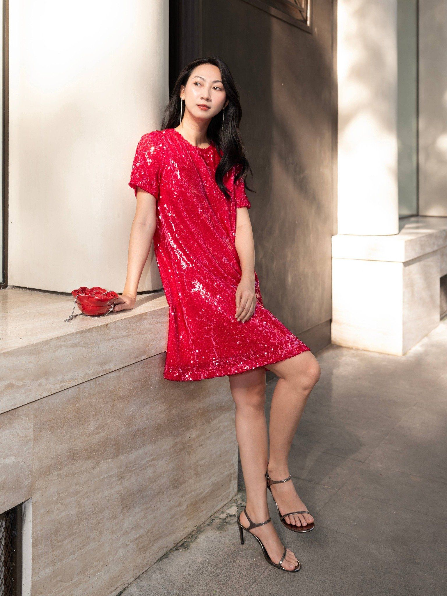  Đầm kim sa ngắn | Mauve Holly dress 