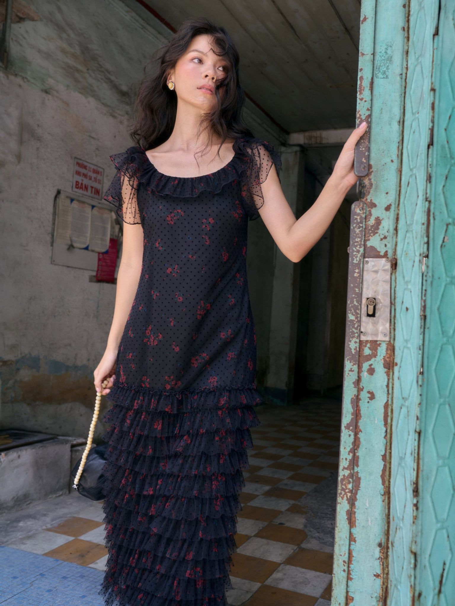  Đầm Dạ Khúc 12 tầng bèo | Mauve Midnight Melody dress 